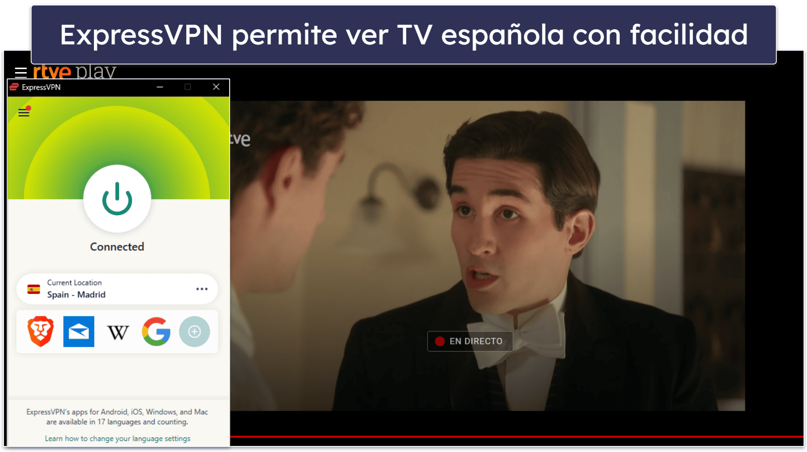 🥇1. ExpressVPN: la mejor VPN en general para ver televisión española