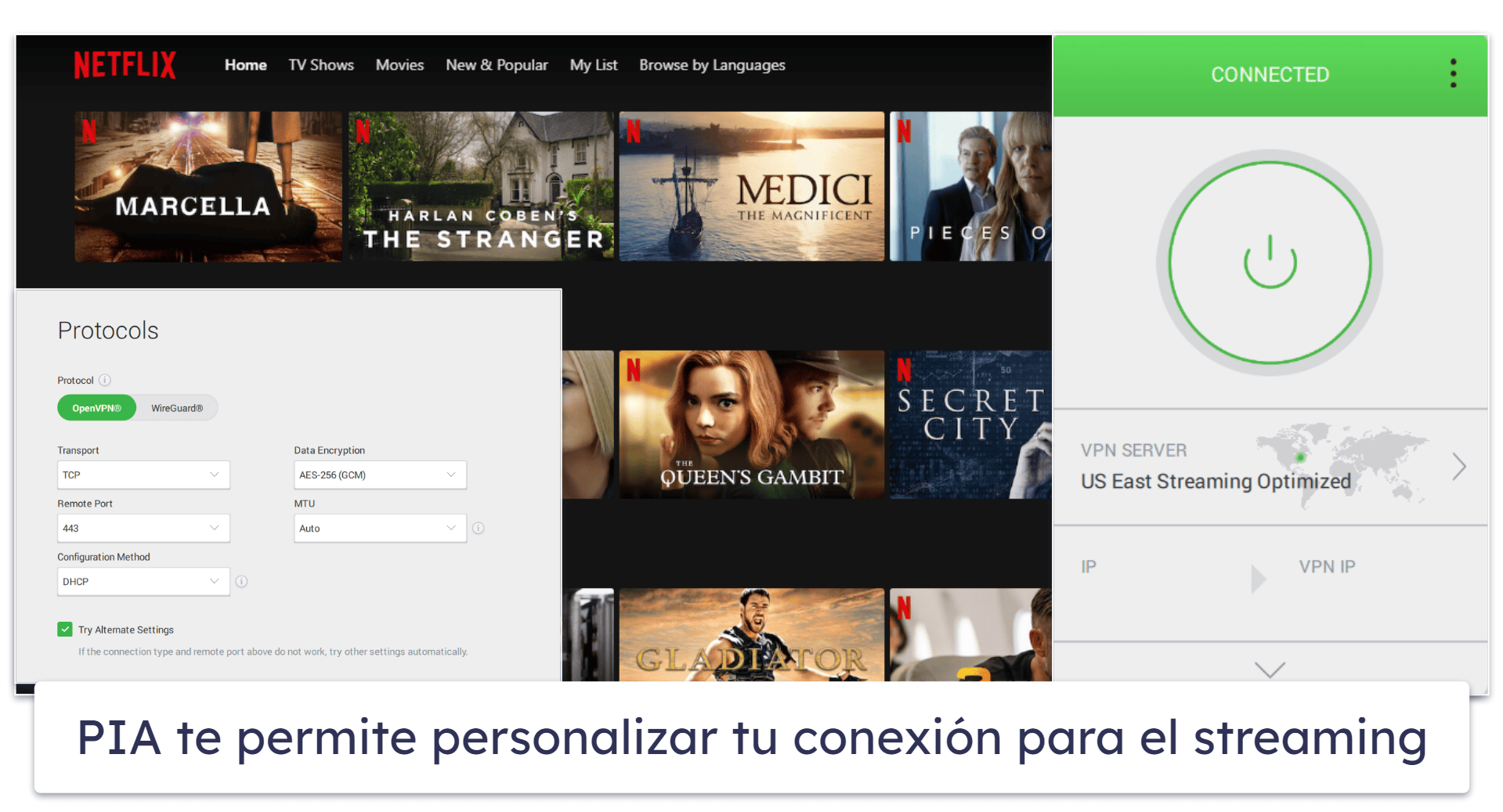 🥈2. Private Internet Access (PIA): VPN altamente personalizable para ver películas en streaming