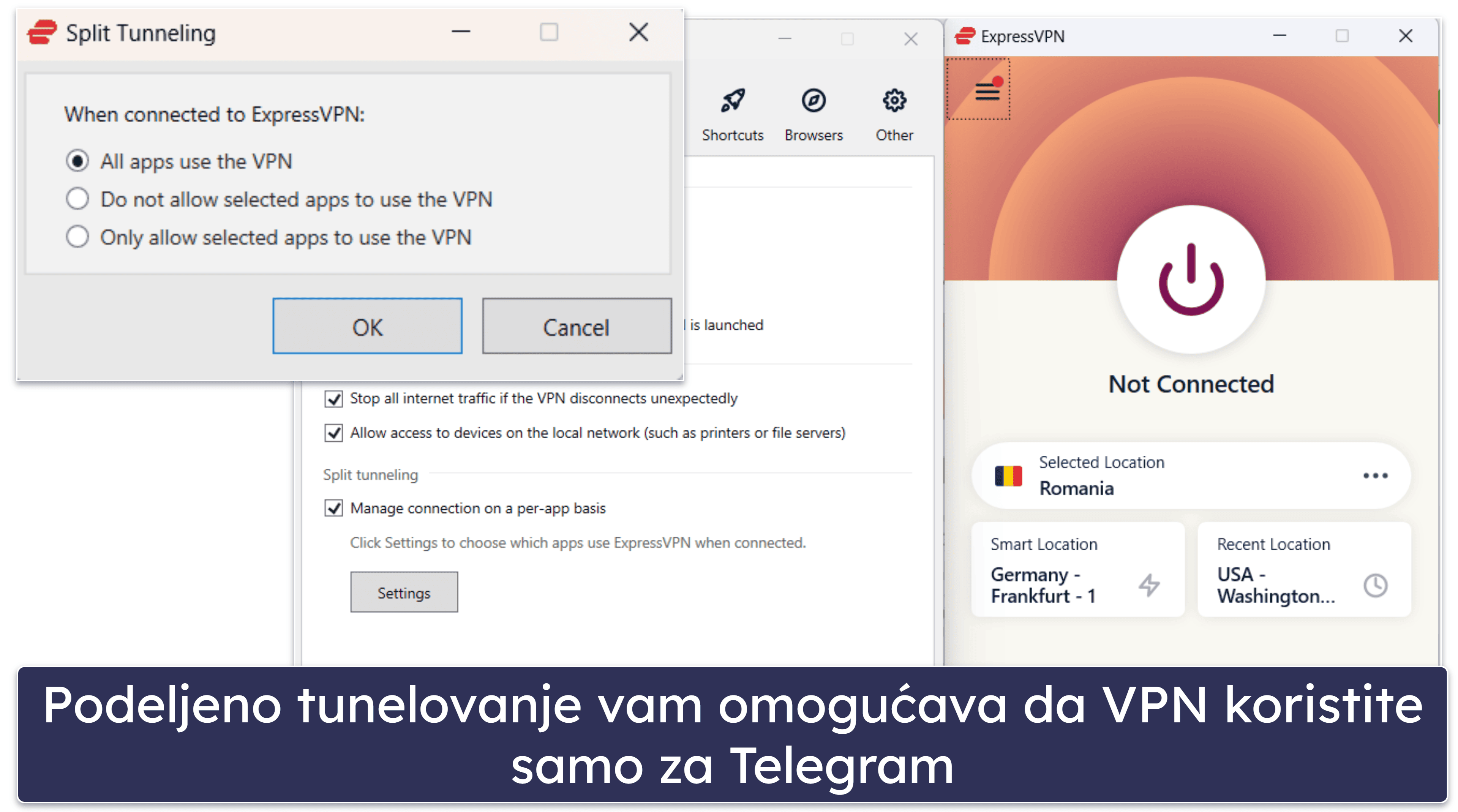 🥇1. ExpressVPN — Sveukupno najbolji VPN za Telegram