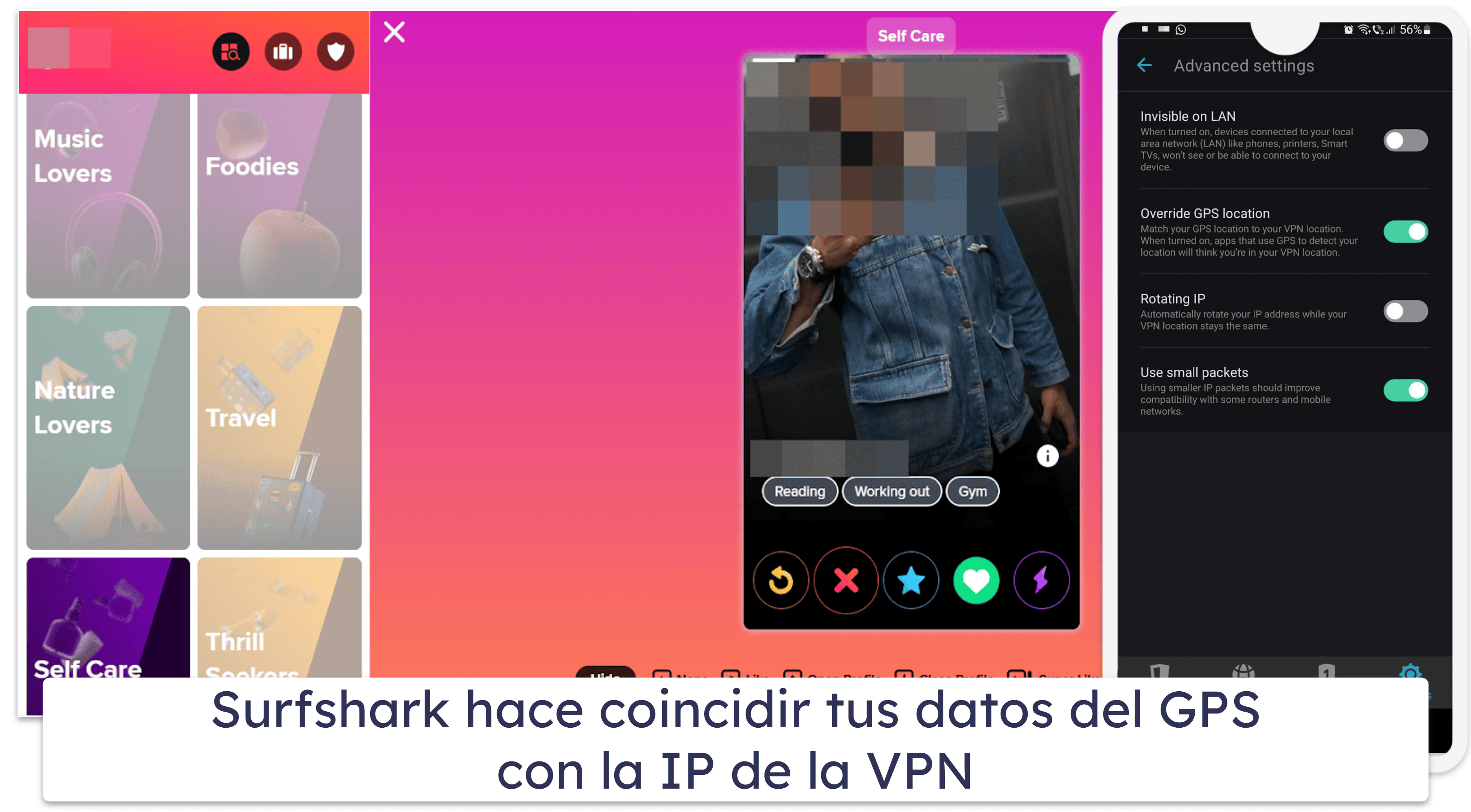 5. Surfshark: VPN privada con función GPS incorporada para Tinder