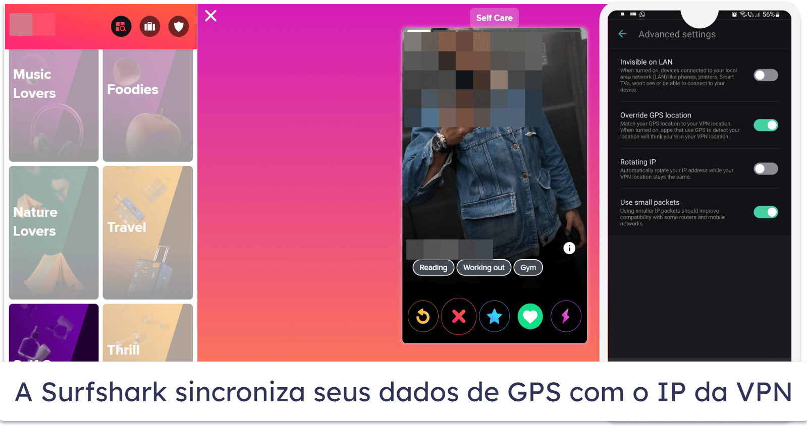 5. Surfshark — VPN privada com recurso de GPS integrado para o Tinder