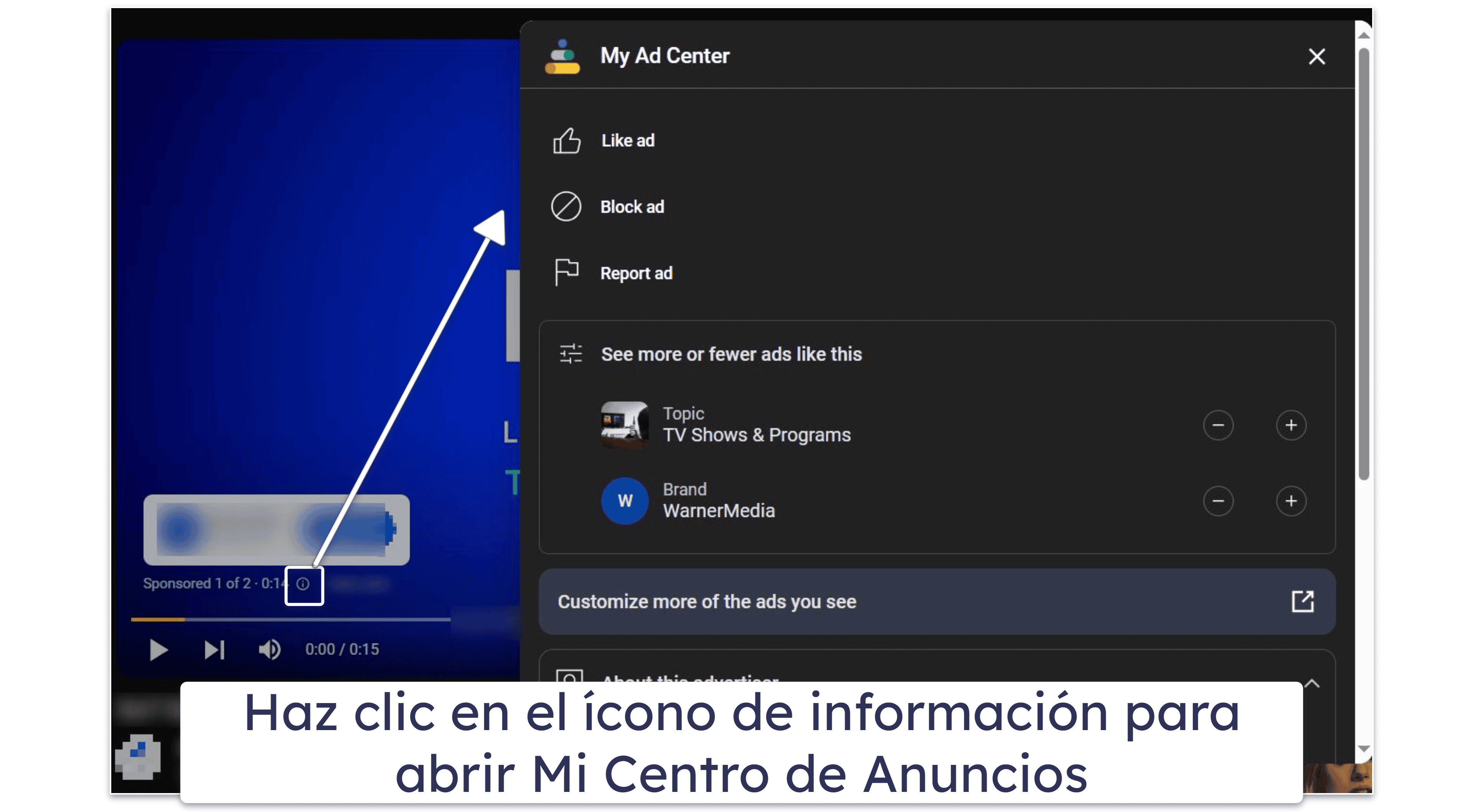 ¿Cómo bloquear un anuncio específico en YouTube?