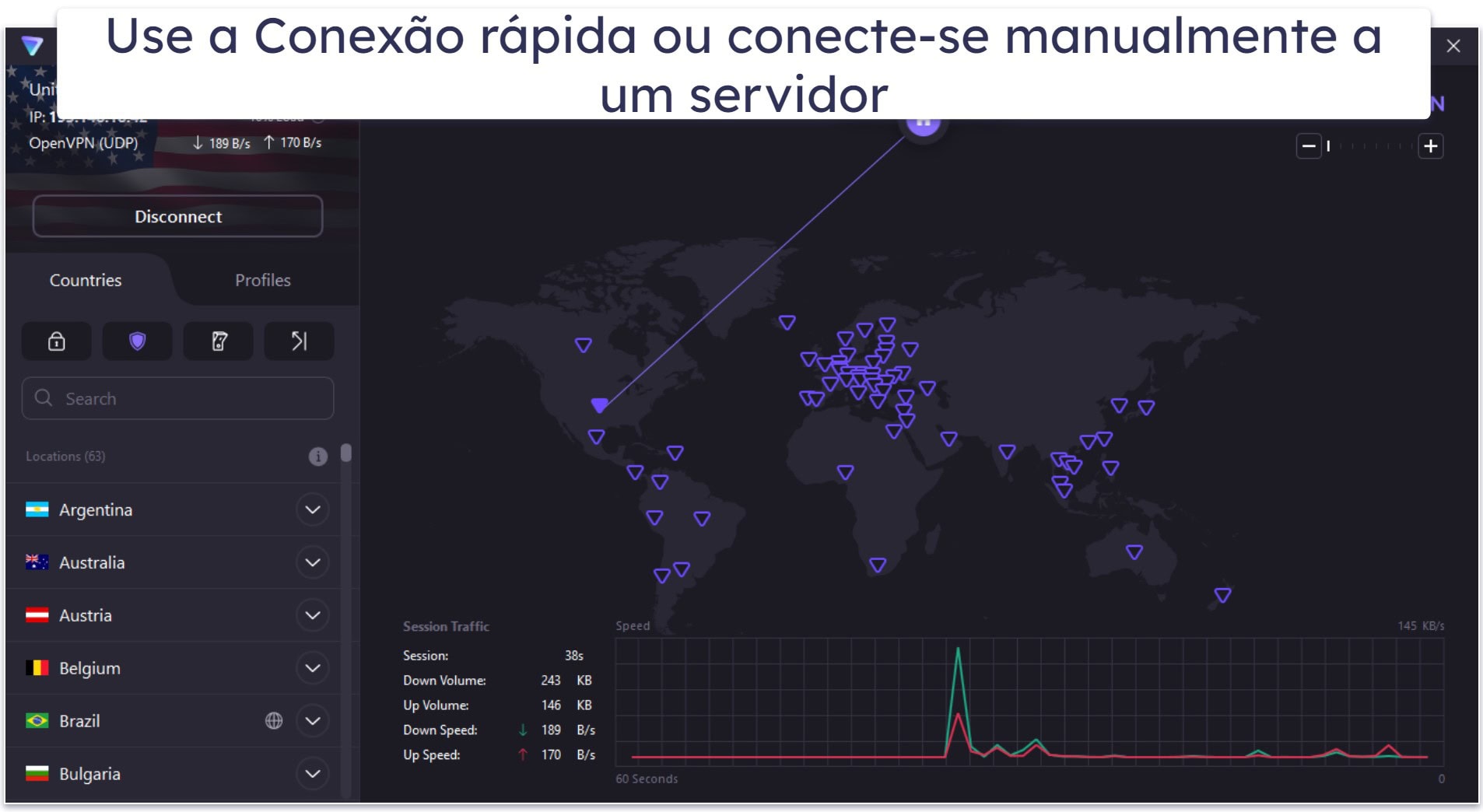 🥉3. Proton VPN : Ótima VPN grátis com dados ilimitados