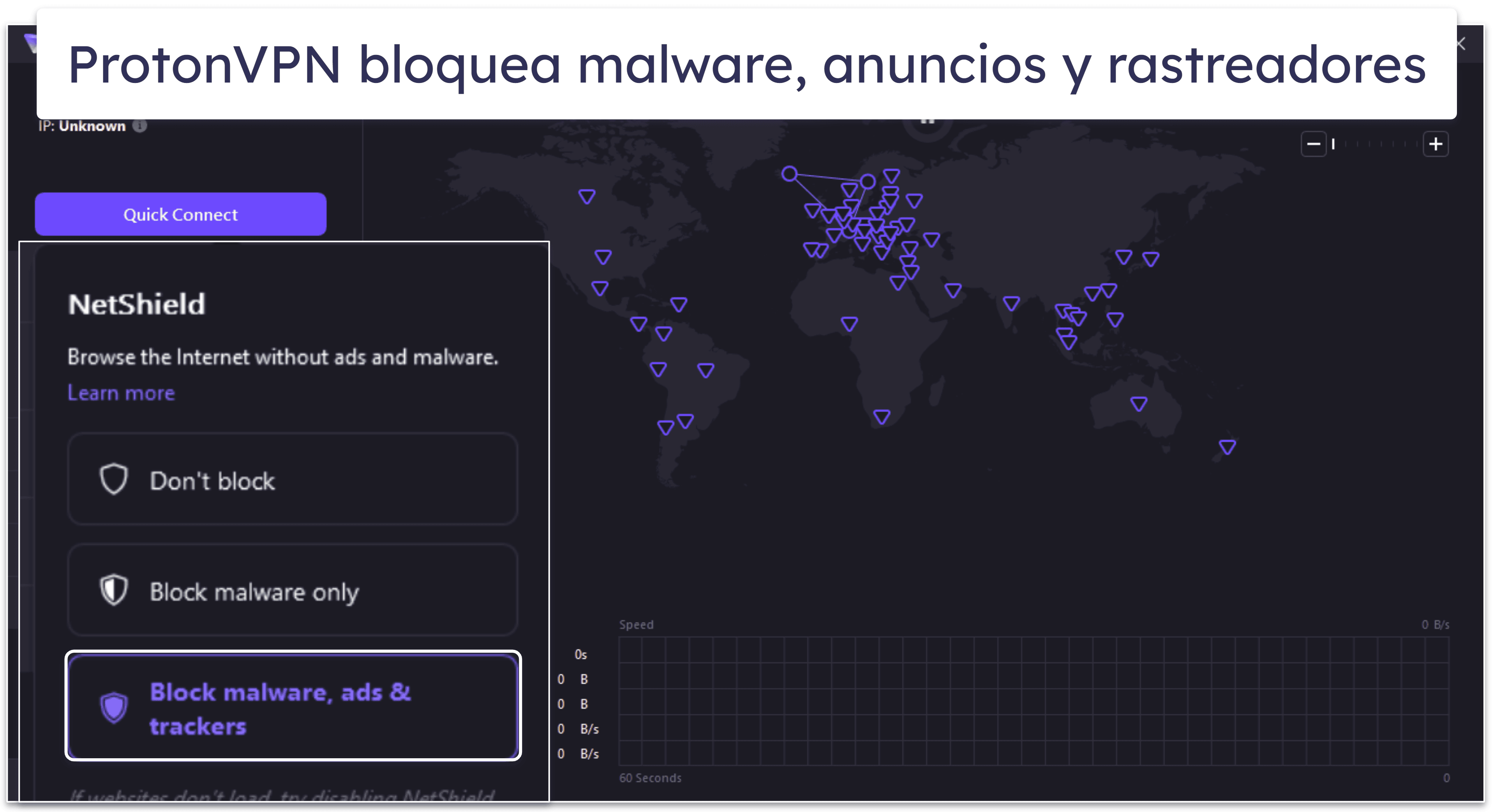 8. ProtonVPN: bloqueador de anuncios que también atrapa malware