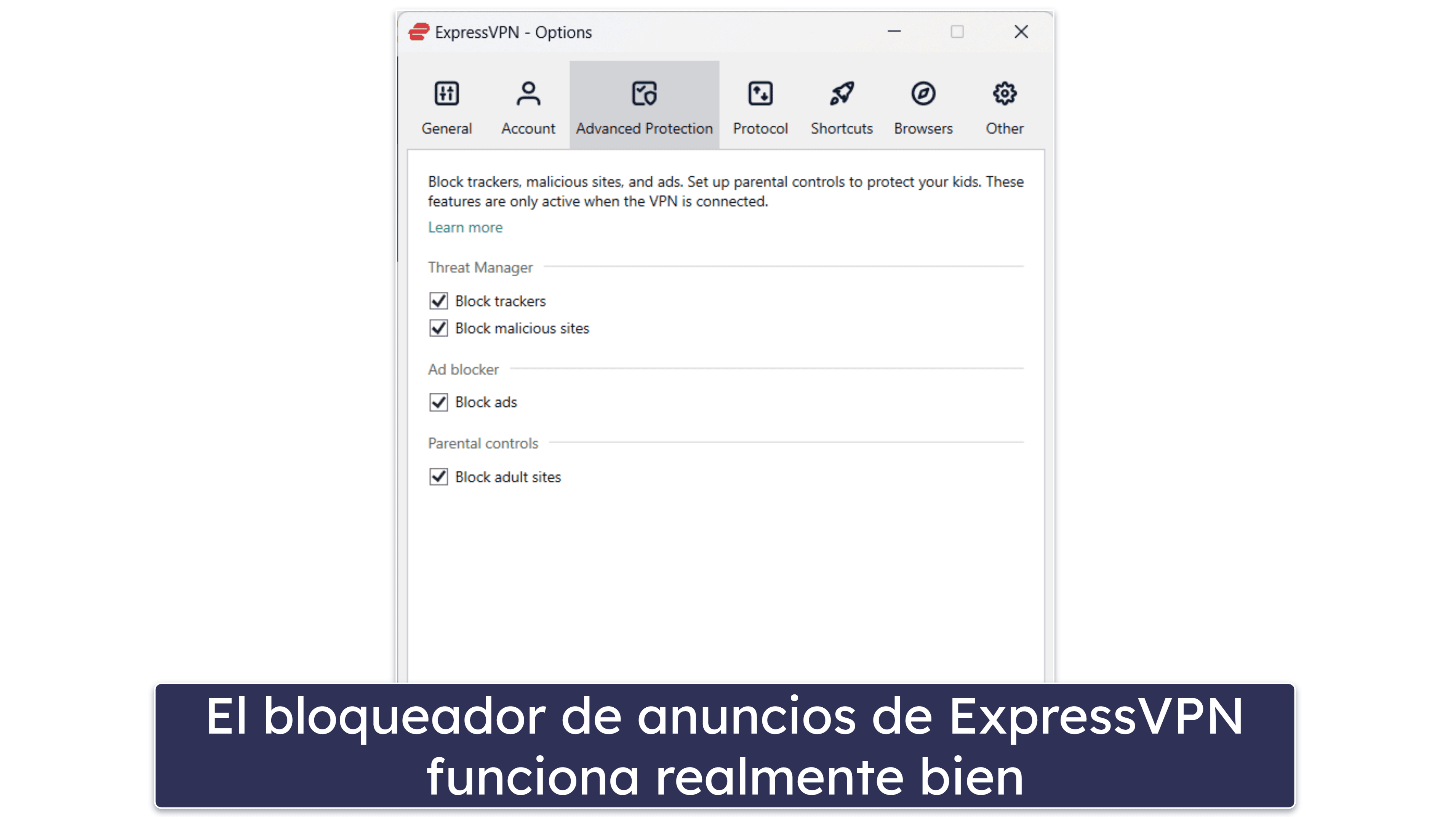 🥈2. ExpressVPN: excelente bloqueador de anuncios y Rastreadores y la mejor VPN del mercado