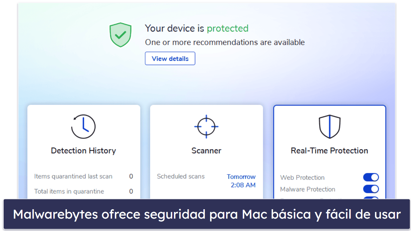 10. Malwarebytes: antivirus minimalista para usuarios de Mac