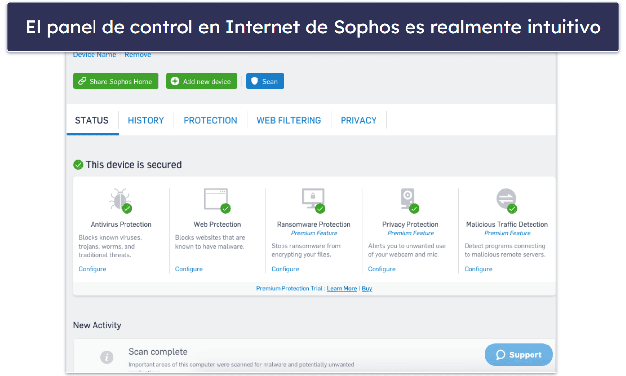 Bonus. Sophos: antivirus sencillo de usar para Mac