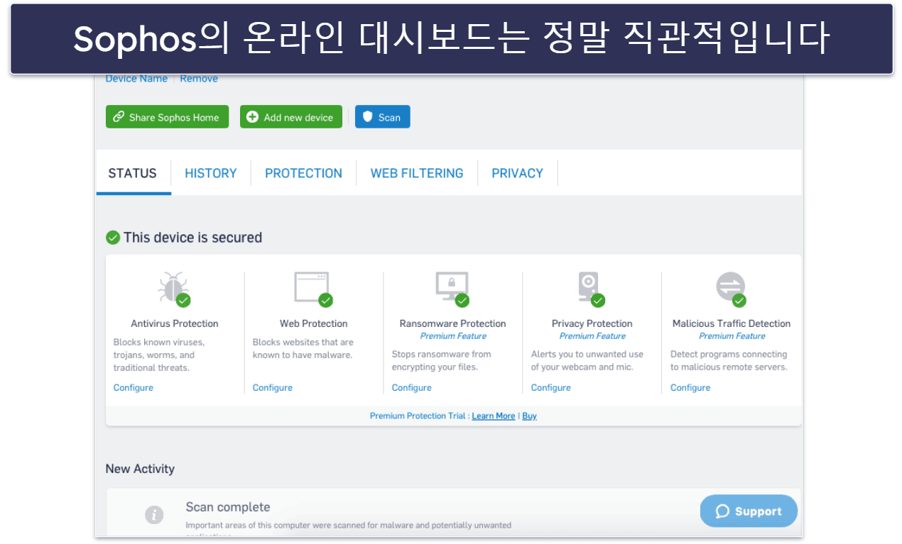 보너스. Sophos — 사용하기 쉬운 바이러스 맥 백신