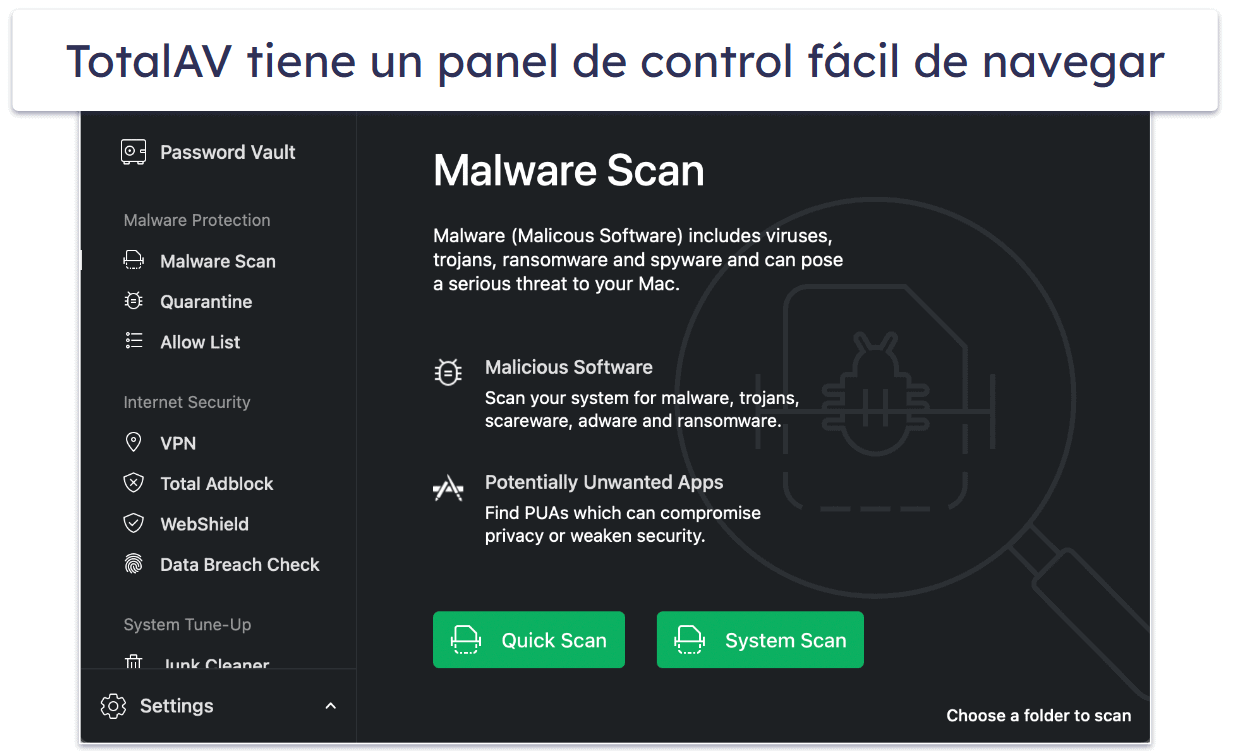 🥈2. TotalAV: el mejor para la optimización de tu Mac