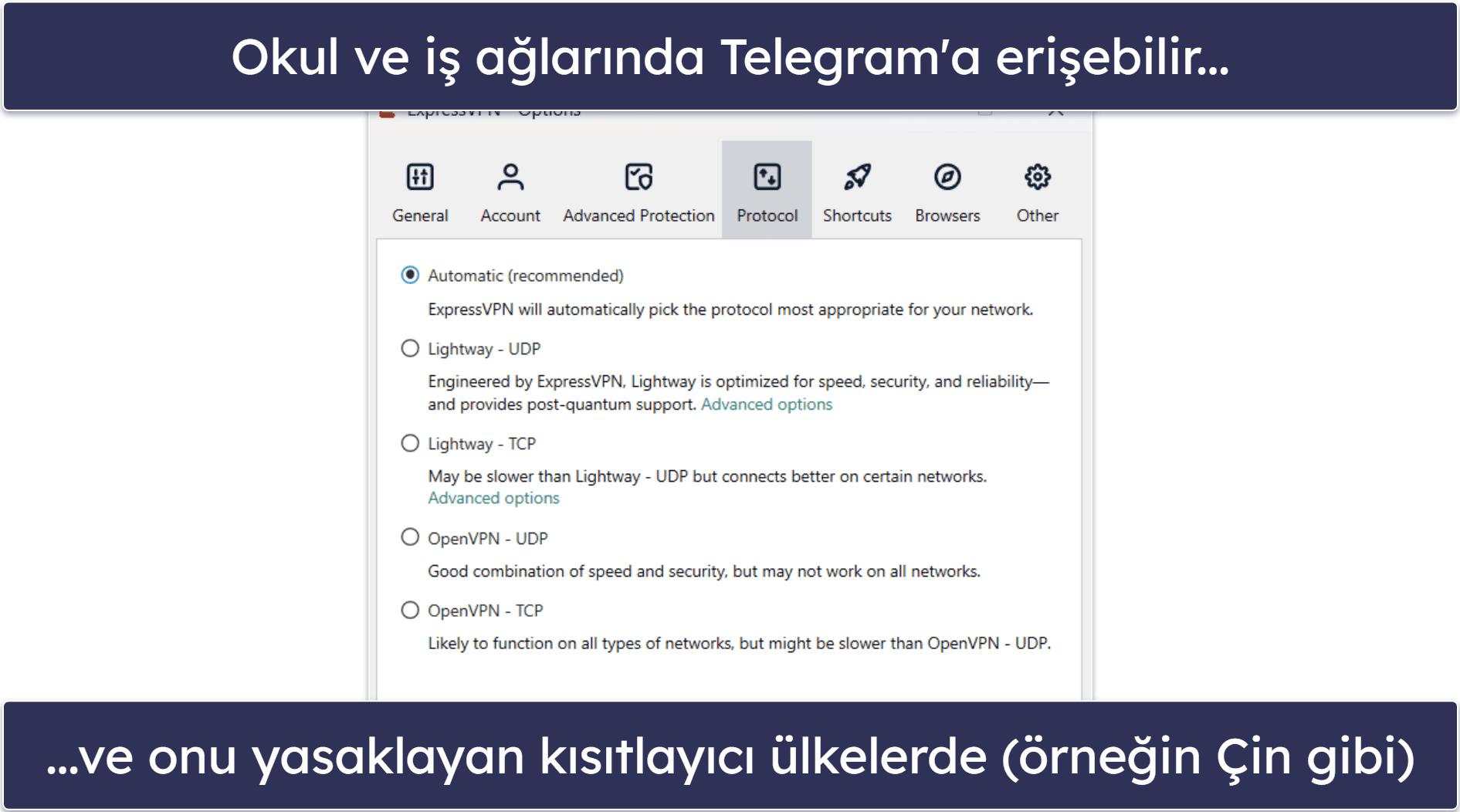 🥇1. ExpressVPN — Telegram için Genel Olarak En İyi VPN