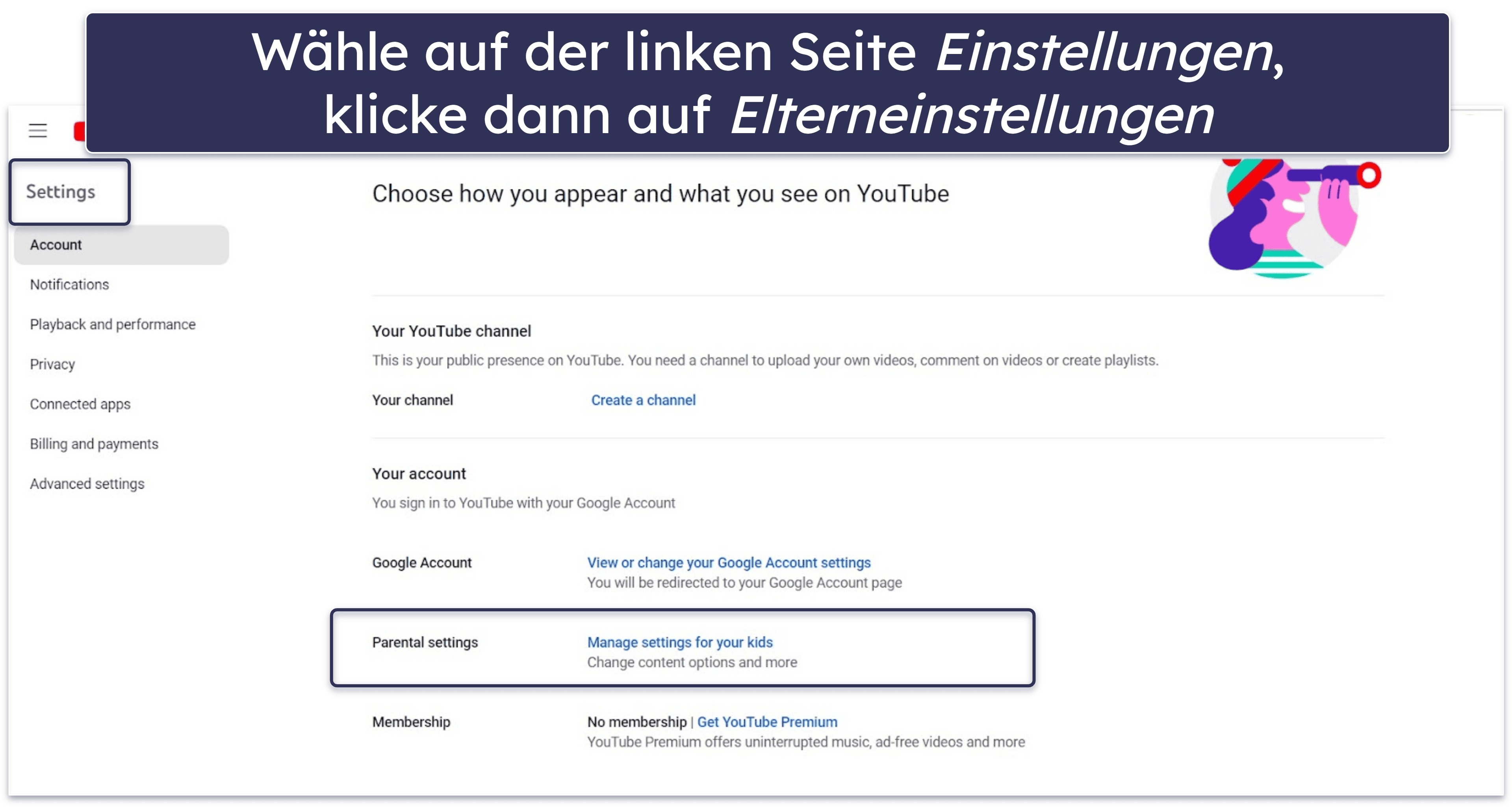 So richtest du die Elternaufsicht in YouTube ein