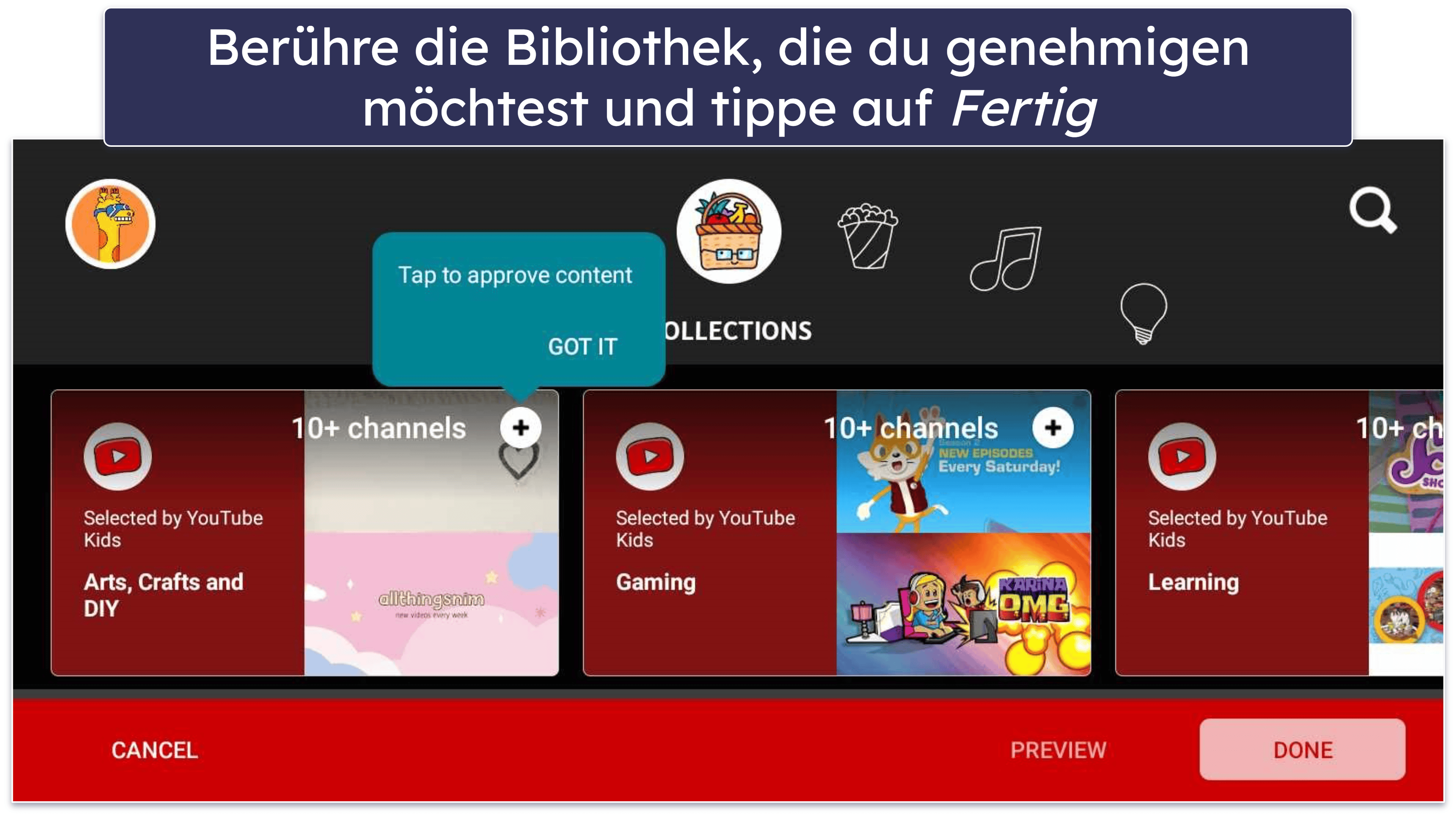 Einrichtung von YouTube Kids