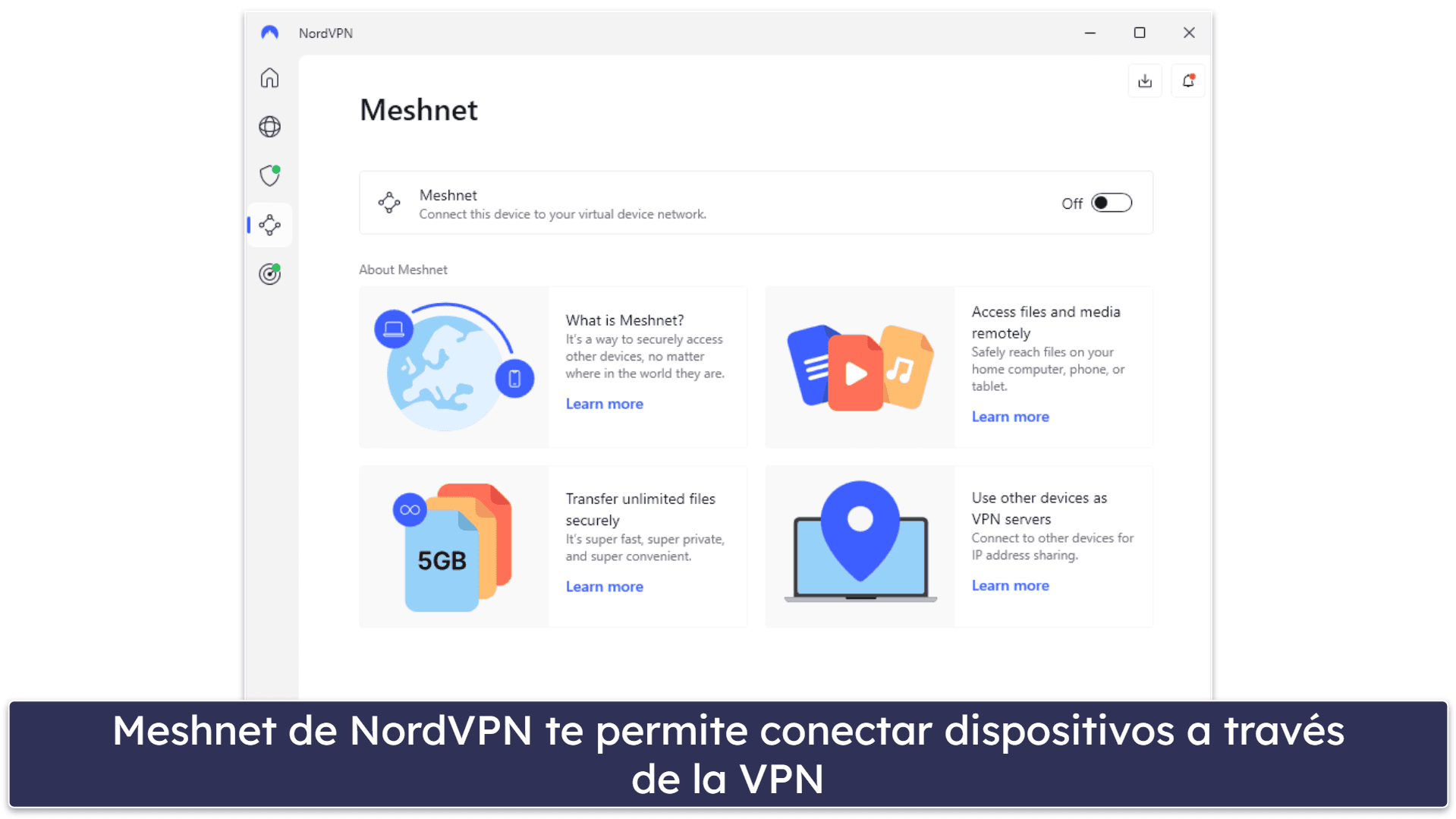 4. NordVPN: Ofrece protección contra malware para descargar con seguridad