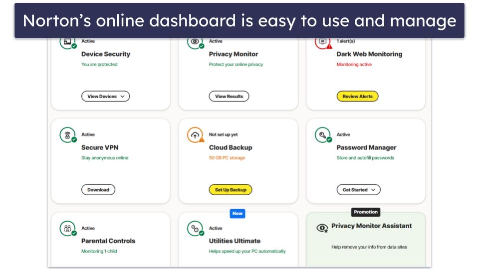 Norton 360 Ease of Use &amp; Setup — Easy Installation + Intuitive User Interface