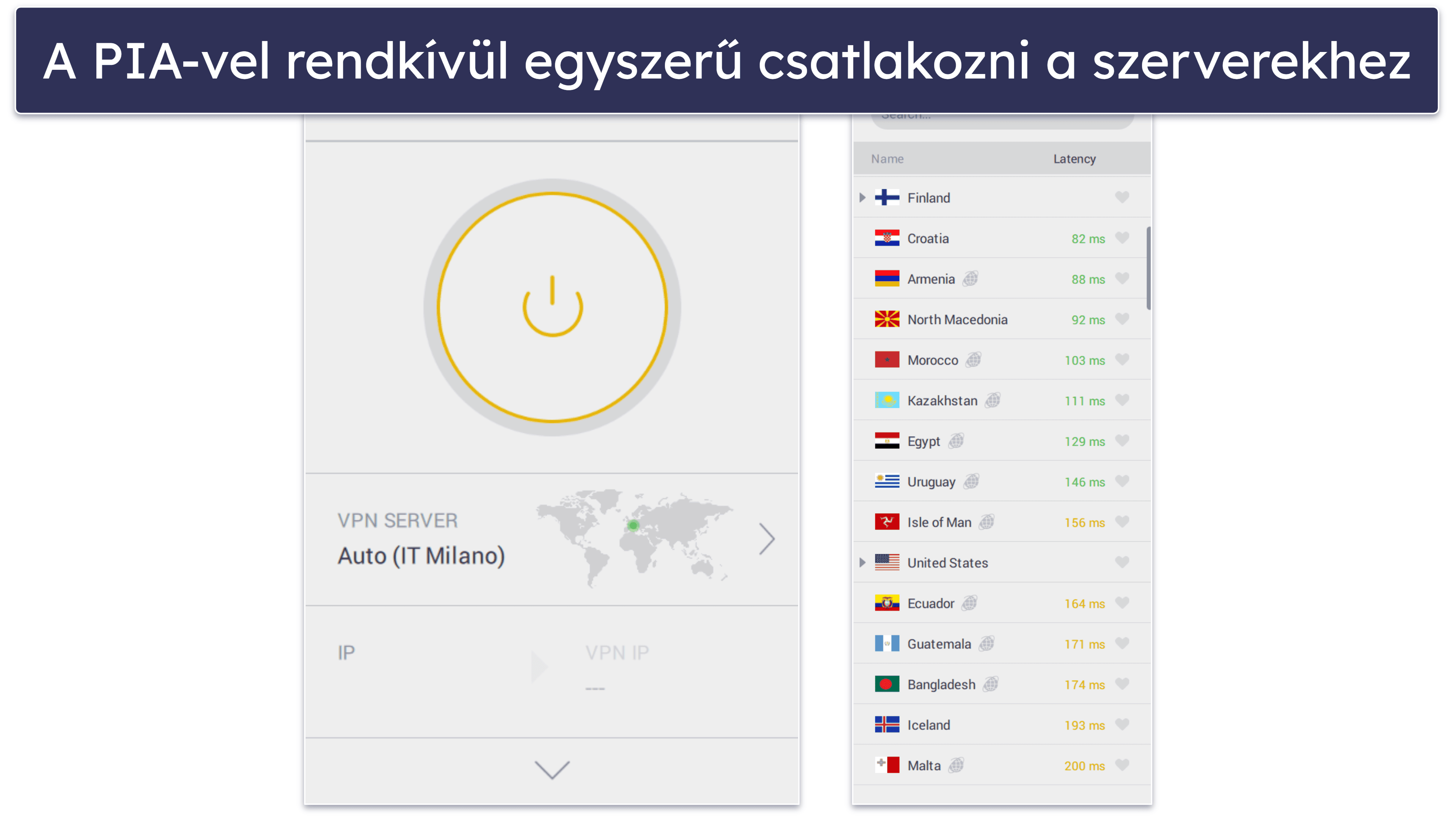 Private Internet Access egyszerű használat: mobil és asztali alkalmazások