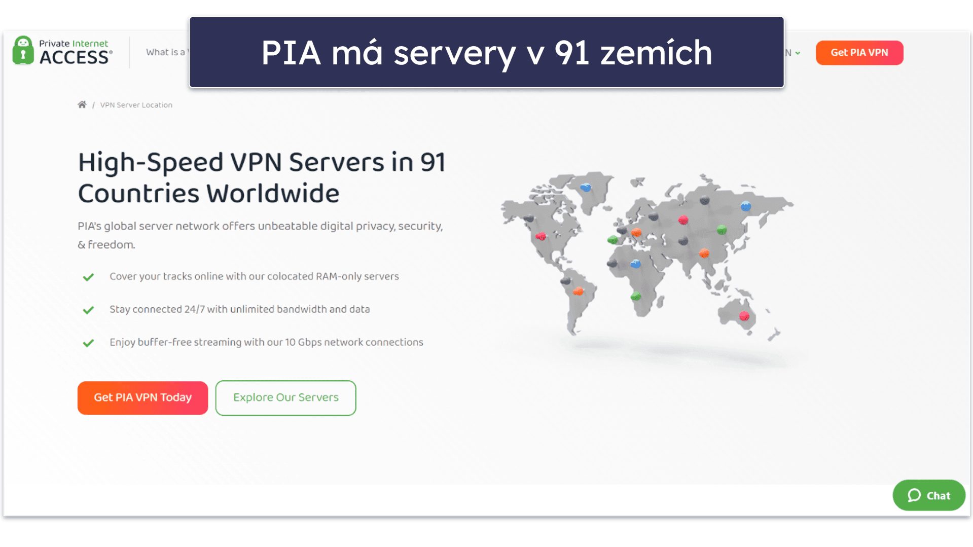 Private Internet Access – Servery a IP adresy