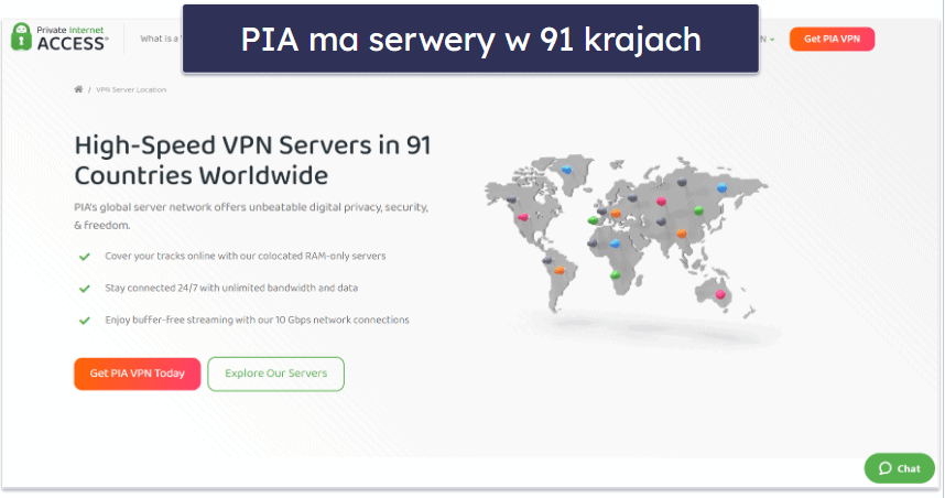 Serwery i adresy IP Private Internet Access