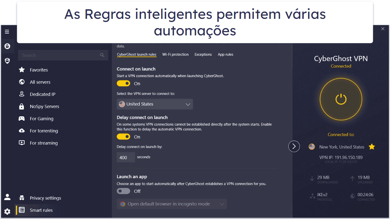 🥉3. CyberGhost VPN — Ampla rede de servidores no Brasil