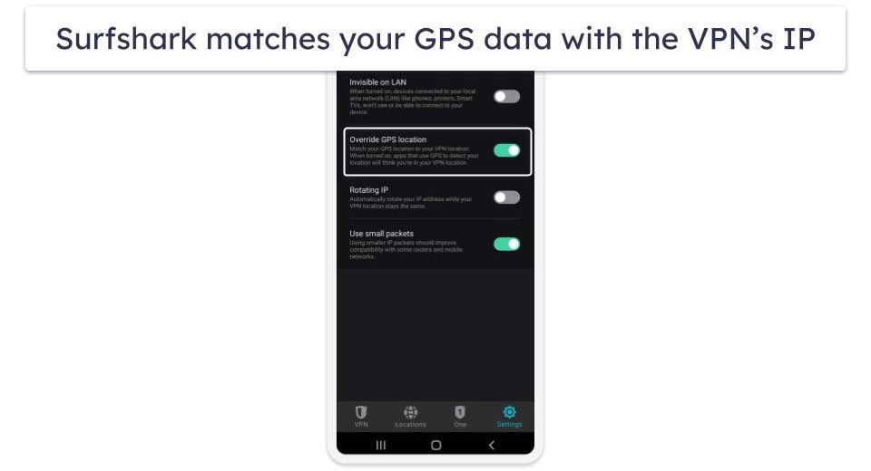 5. Surfshark — Great Privacy Tools + GPS Spoofing Feature