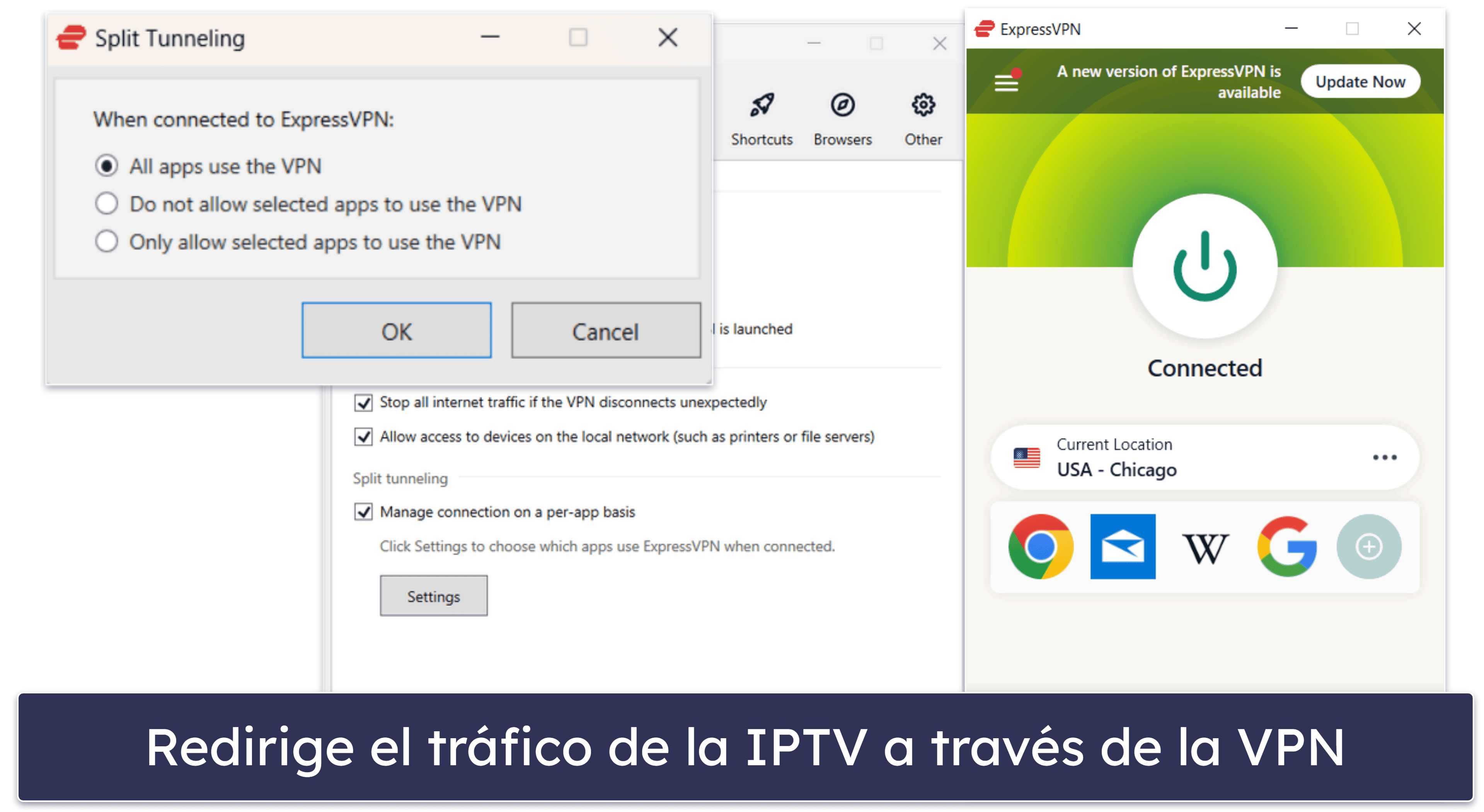 🥇1. ExpressVPN: Es la mejor VPN para IPTV