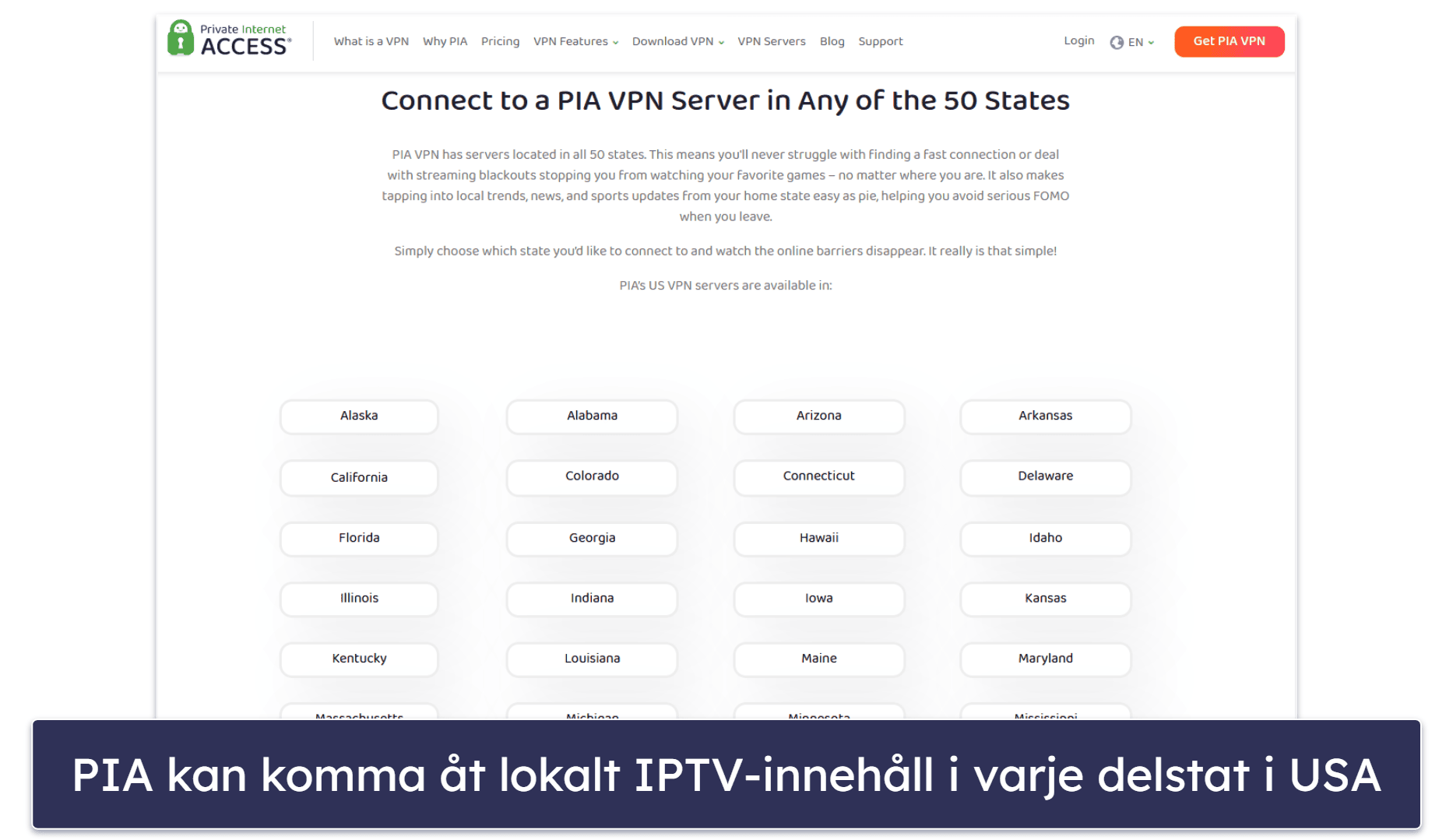 🥈2. Private Internet Access — Utmärkt för att titta på IPTV i USA