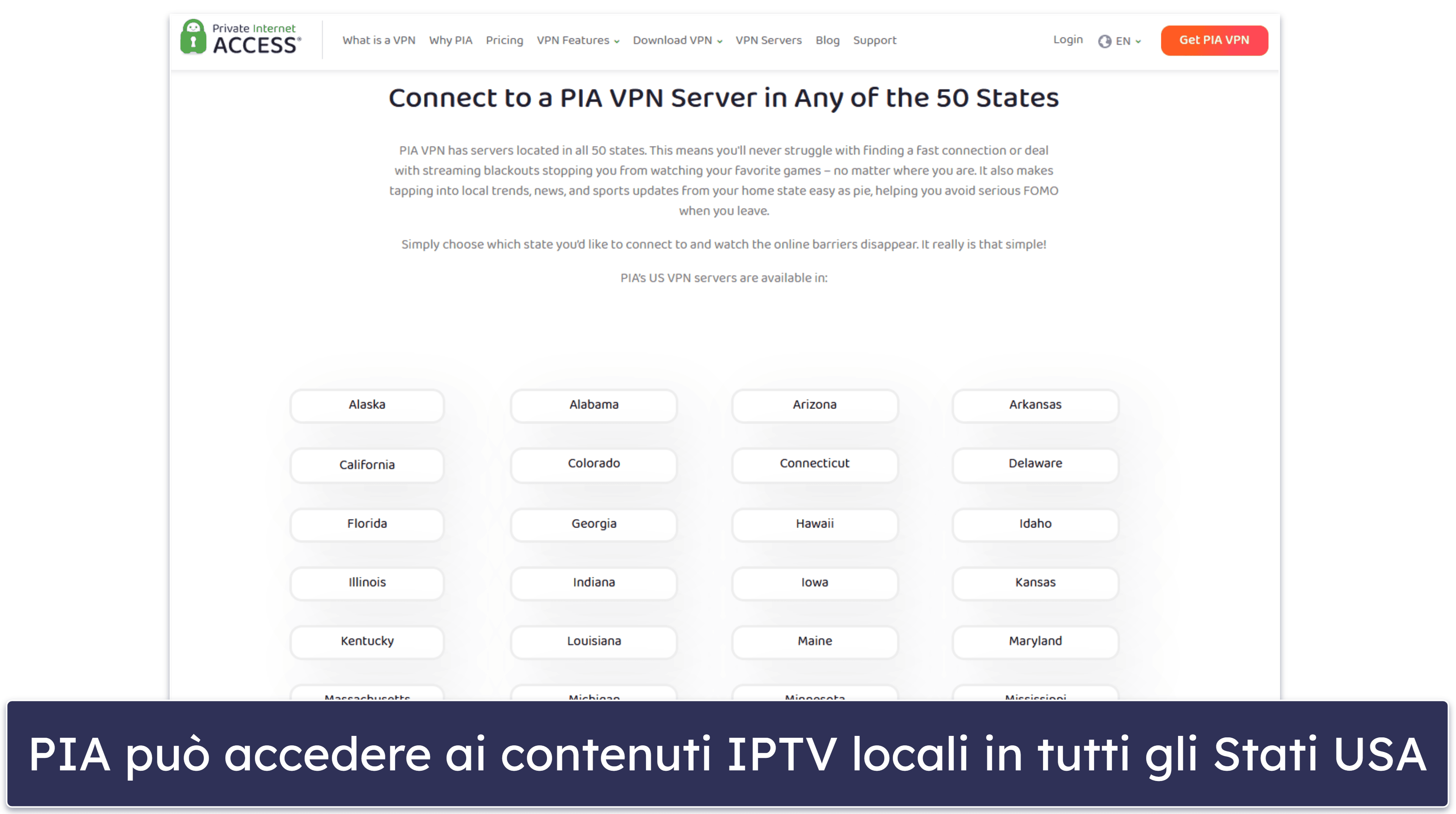 🥈2. Private Internet Access — Eccellente per guardare IPTV negli Stati Uniti