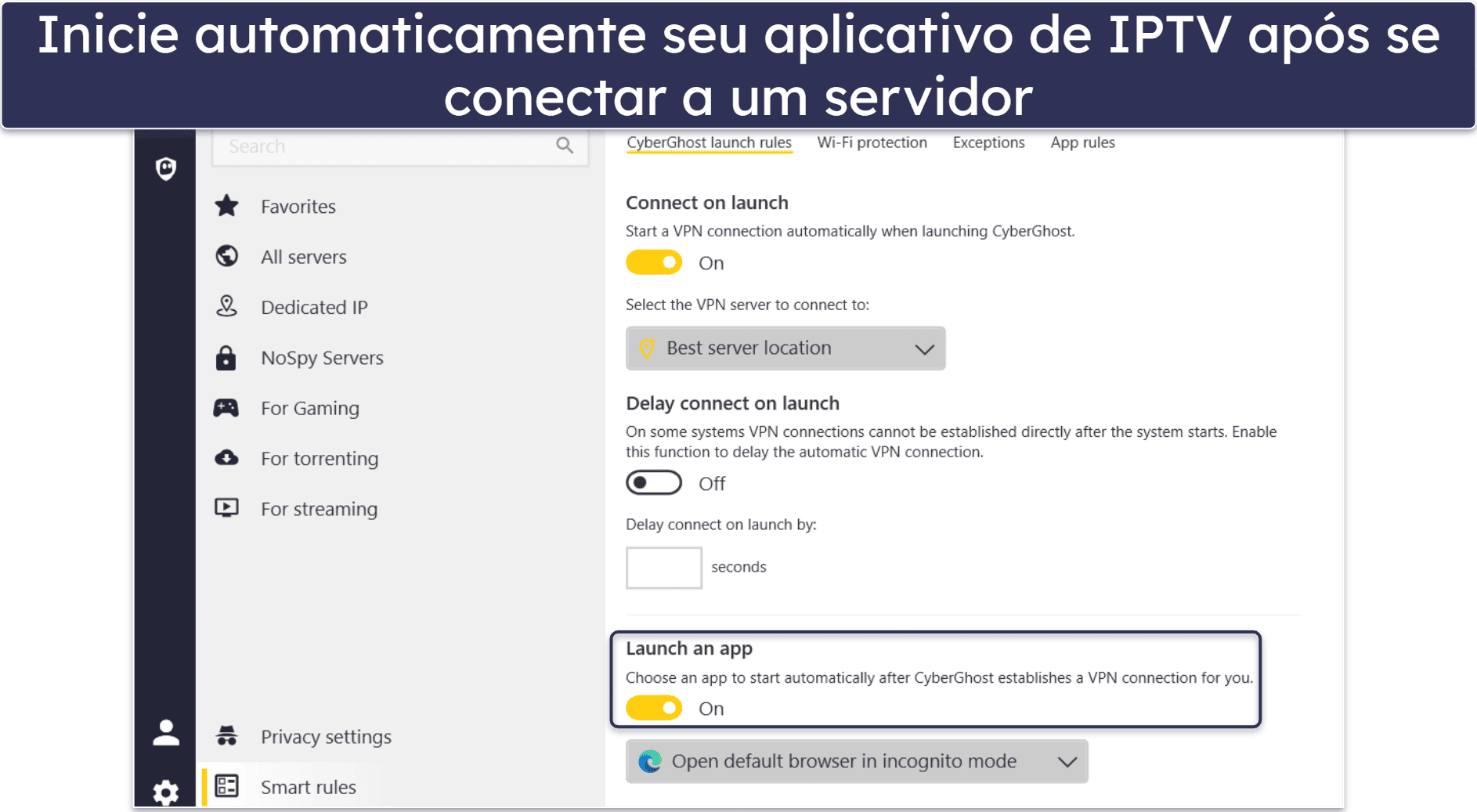 🥉3. CyberGhost VPN: servidores de streaming dedicados + automação conveniente