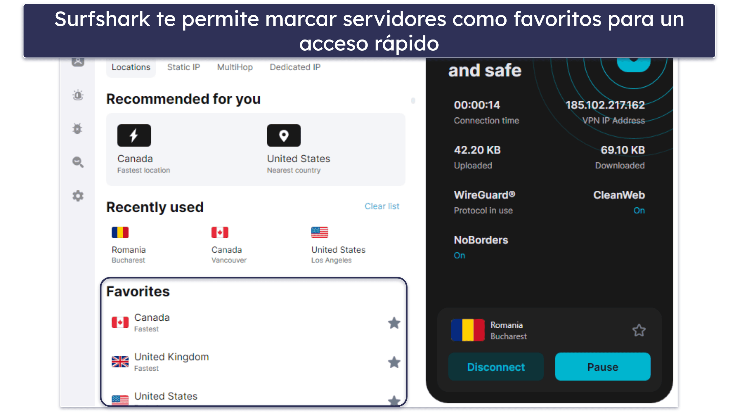 5. Surfshark: VPN fácil de usar y económica para Starlink