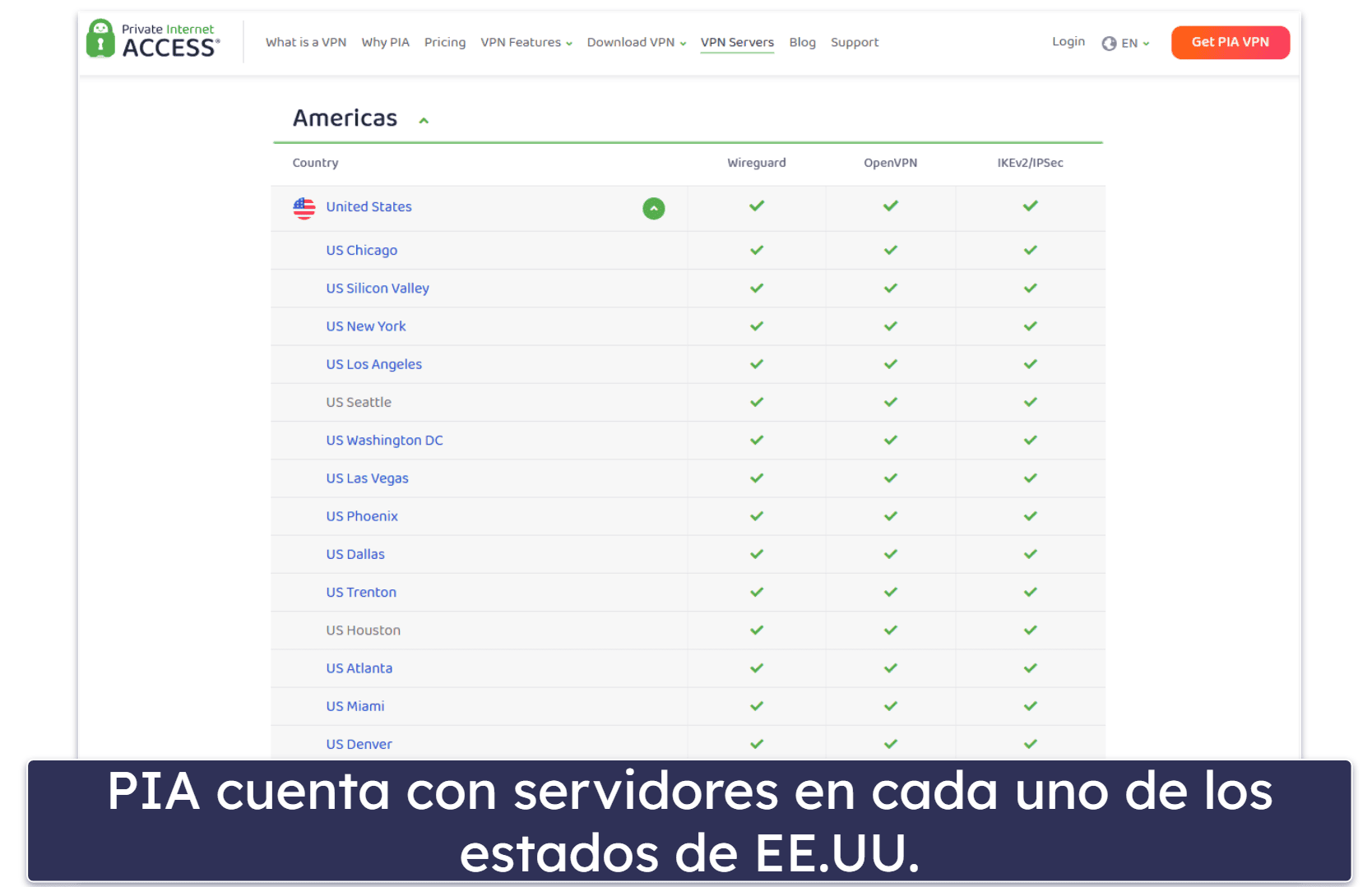 🥈2. Private Internet Access: excelente VPN para usuarios de TP-Link en EE. UU.