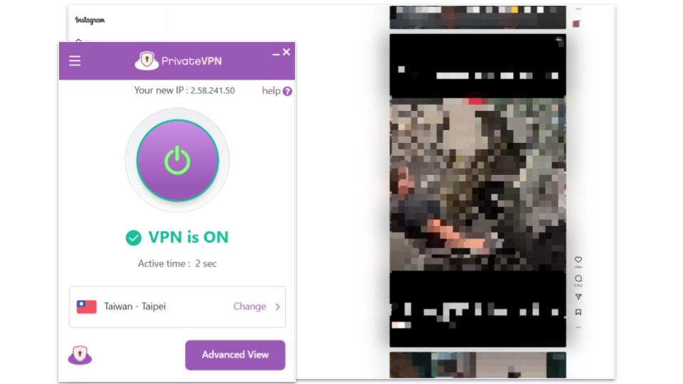 🥉3. PrivateVPN — Great Speeds for Using Instagram From China