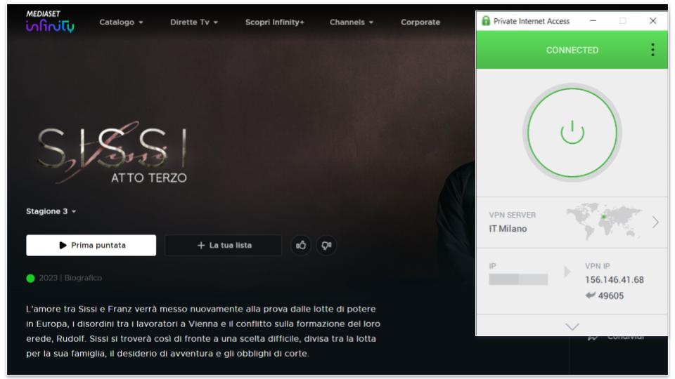 🥈2. Private Internet Access — Great for Watching Mediaset Infinity on Mobile Devices