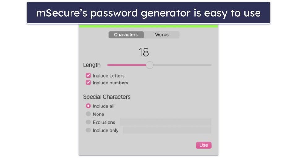 mSecure Security Features — Clean, Simple Interface With Excellent Password Sharing Capabilities