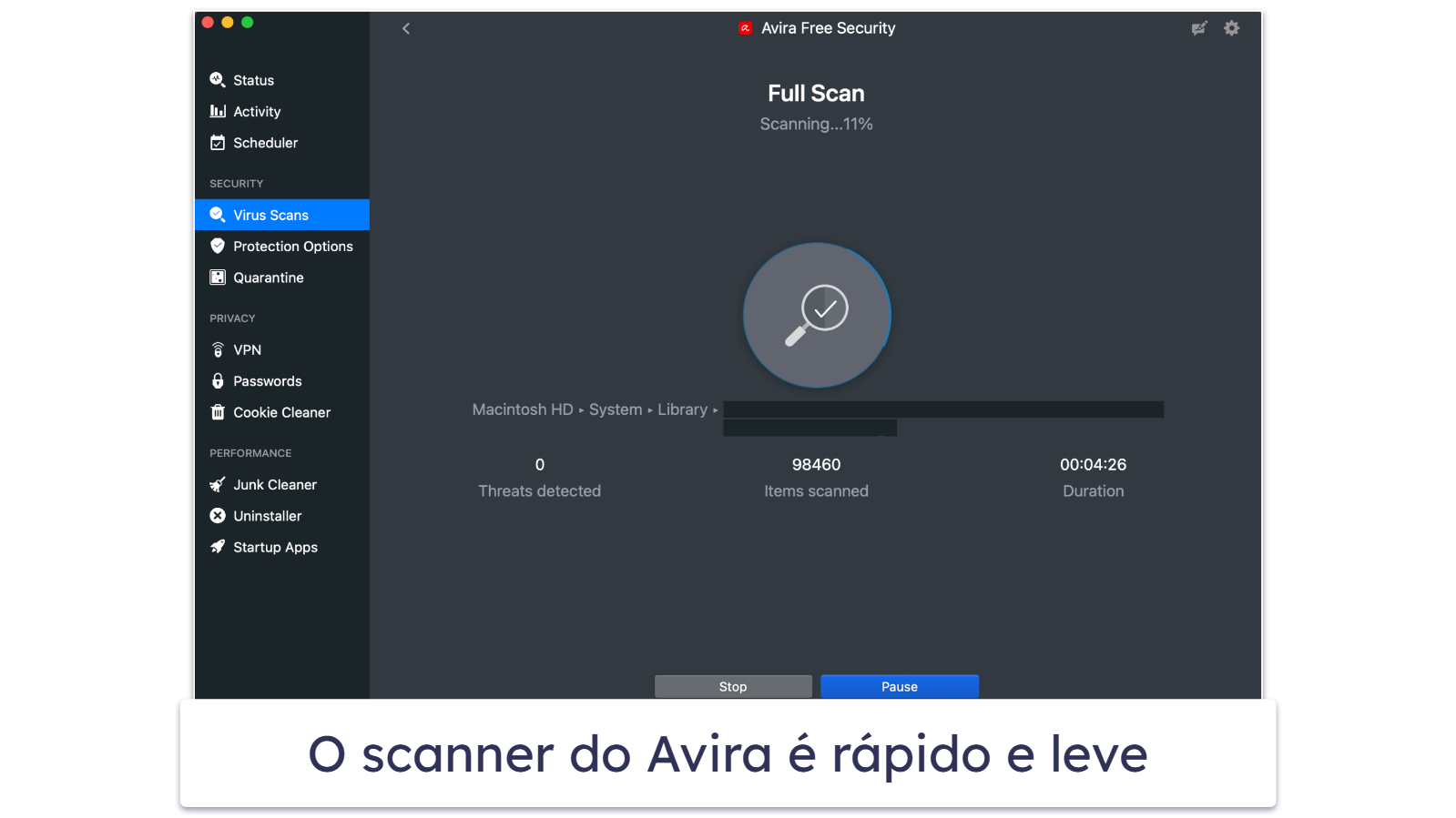 7. Avira Free Antivirus para Mac — Melhor antivírus para Macbook gratuito