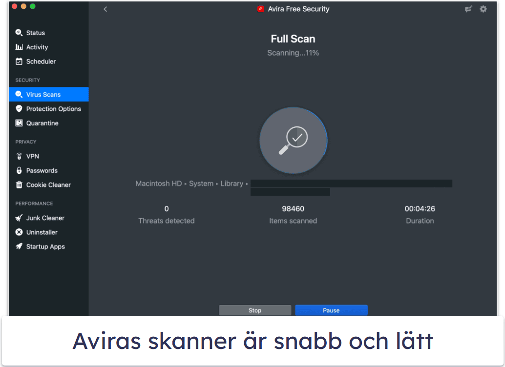 7. Avira Free Antivirus for Mac — Bäst gratis antivirus för Mac