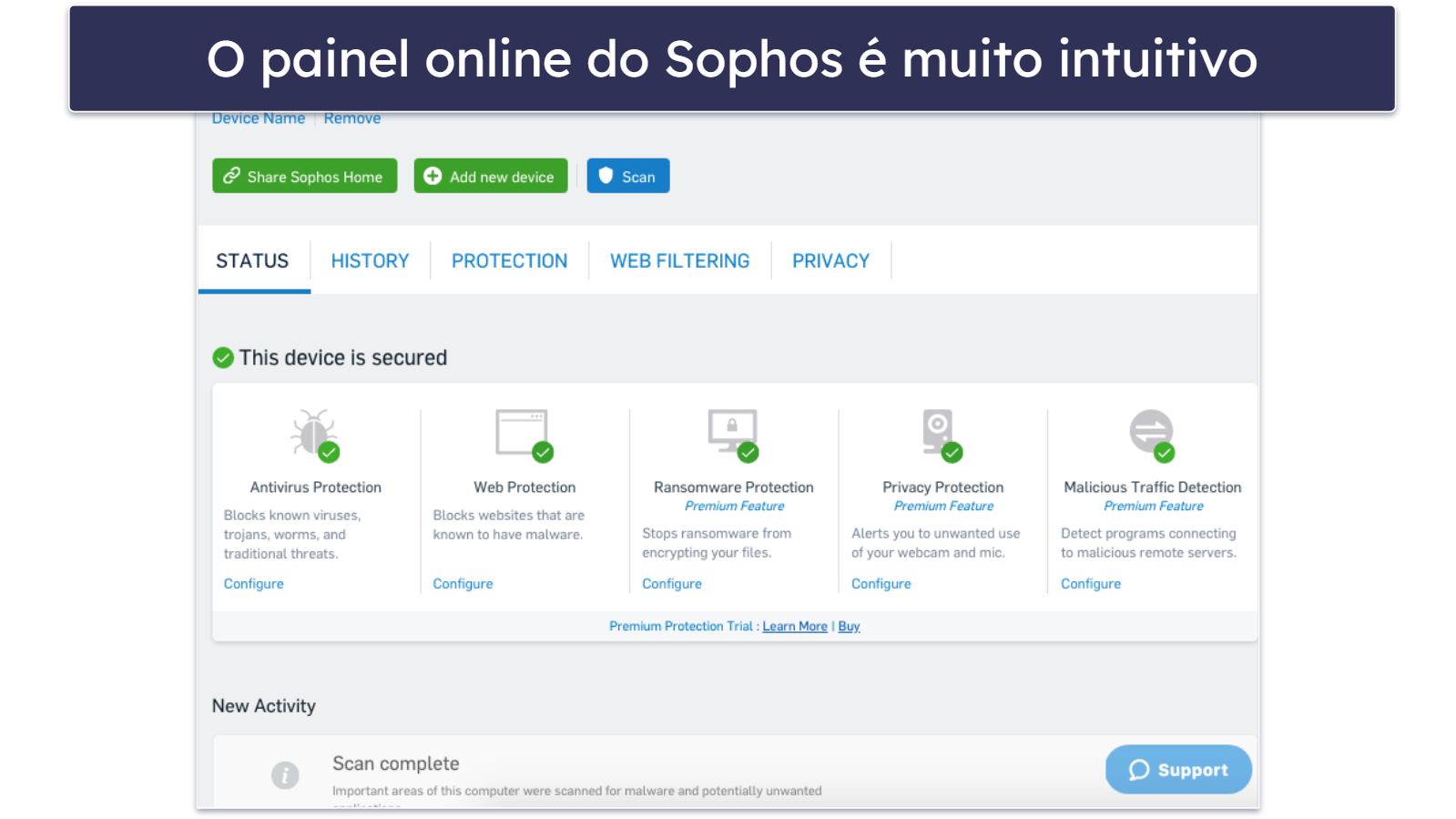 Bônus. Sophos — Antivírus para Mac fácil de usar