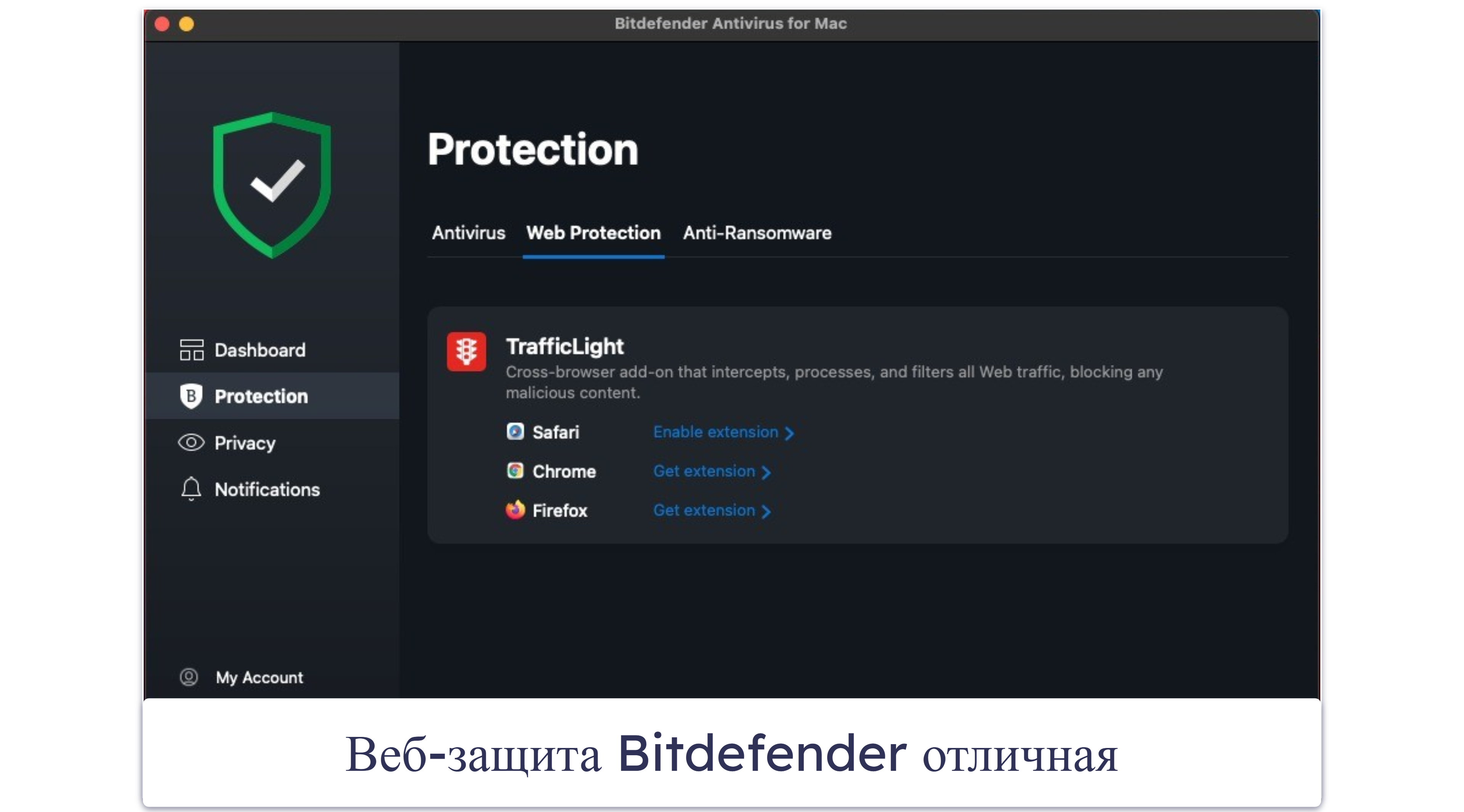 5. Bitdefender — отличная защита от вирусов-вымогателей для macOS