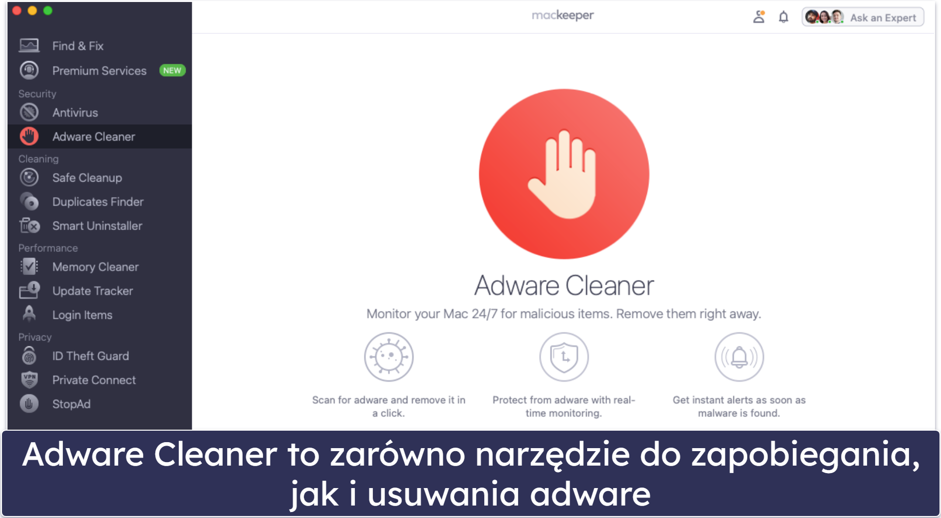 6. MacKeeper — najlepszy do intuicyjnego zarządzania bezpieczeństwem