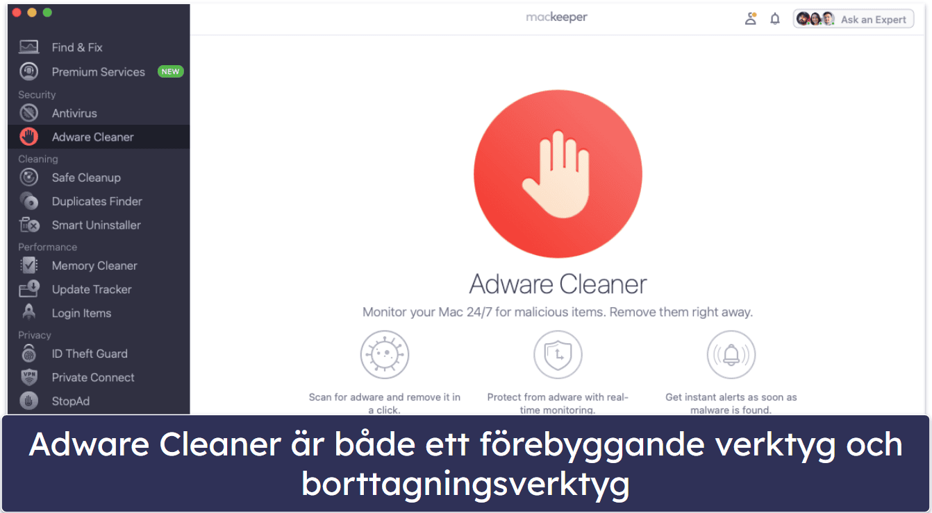 6. MacKeeper — Bäst för intuitiv säkerhetshantering