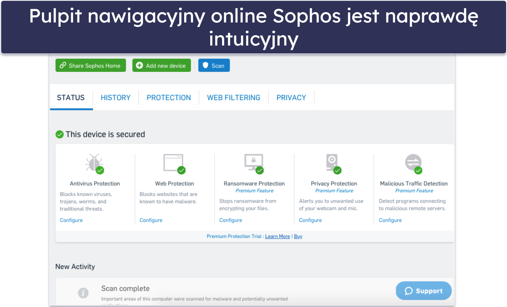 Bonus. Sophos — łatwy w obsłudze antywirus na MacBooka