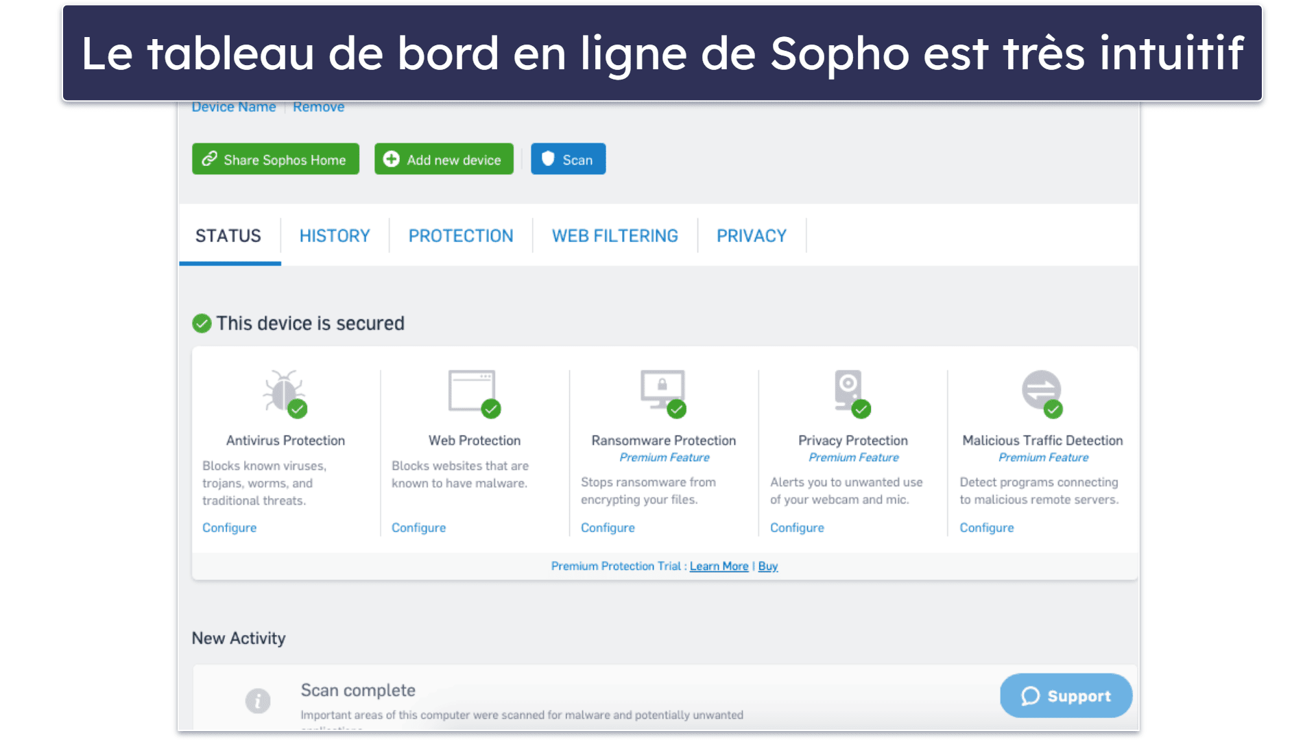 Bonus. Sophos — Antivirus pour Mac facile à utiliser