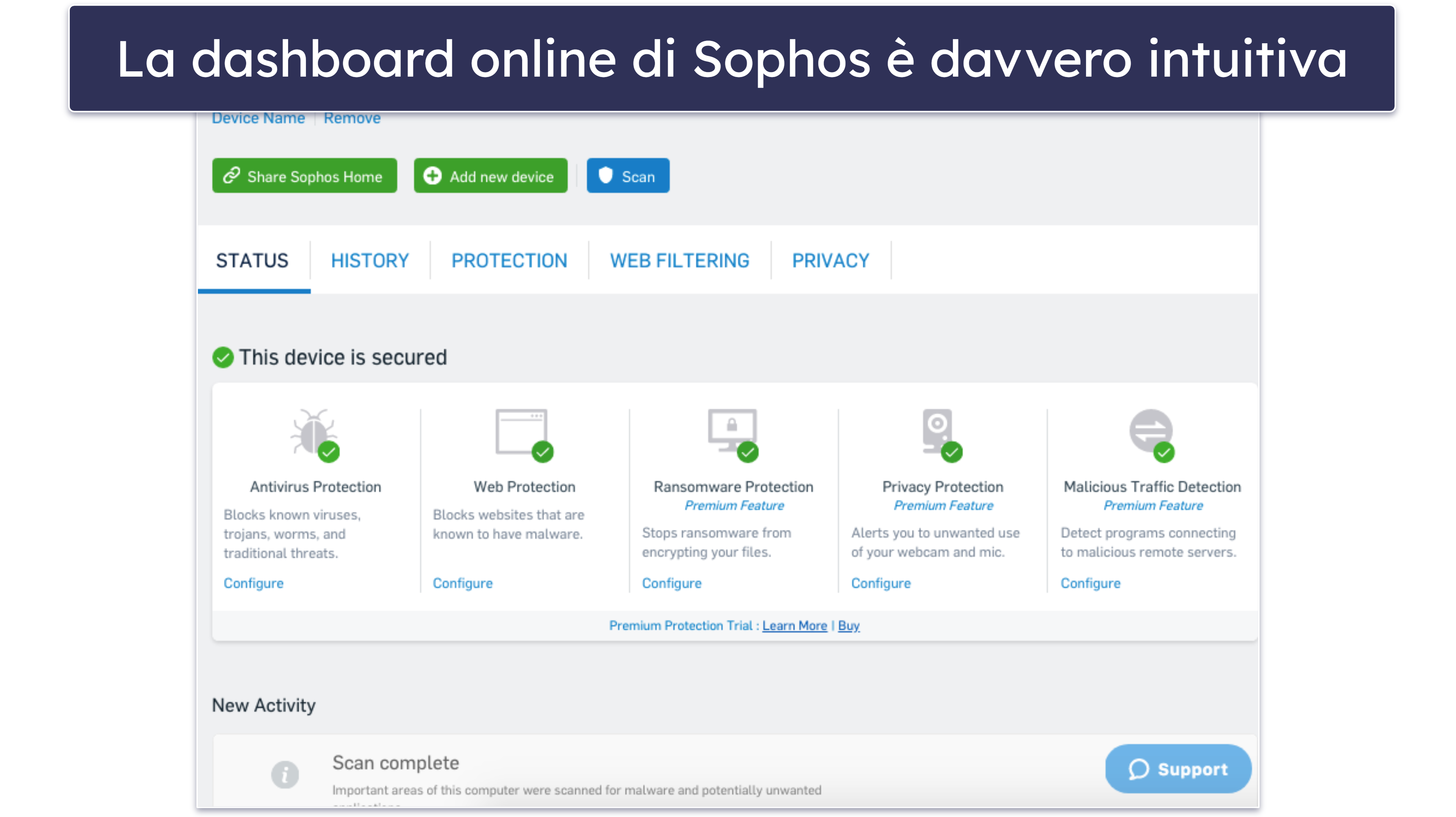 Bonus. Sophos — Antivirus per Mac semplice da usare