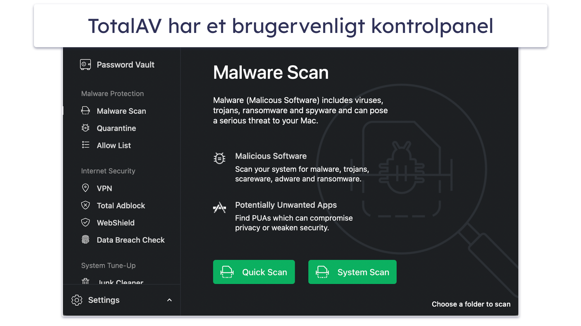 🥈2. TotalAV – Bedste til Mac-optimering