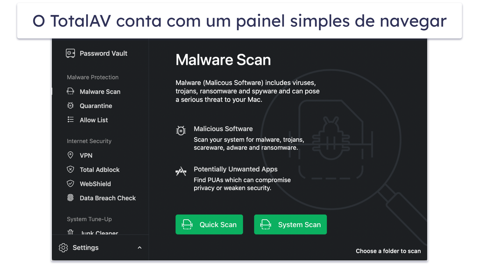 🥈2. TotalAV — Melhor opção para otimização do Mac