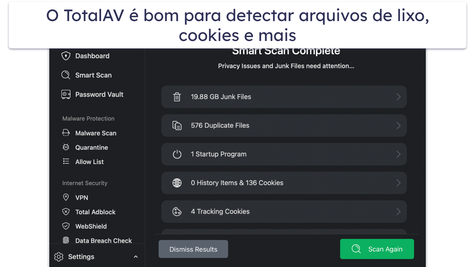 🥈2. TotalAV — Melhor opção para otimização do Mac