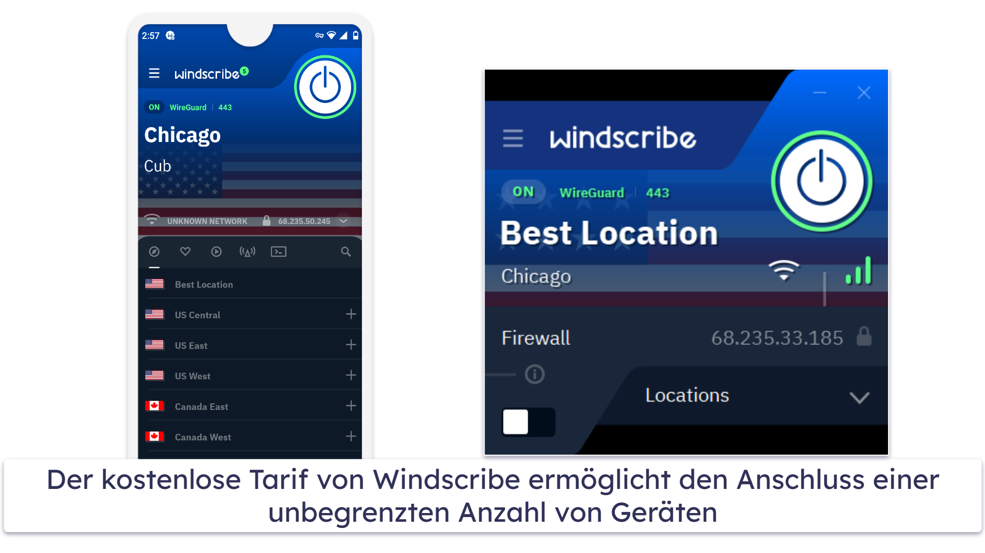 🥉3. Windscribe — 100 % kostenloser Streaming-Support für Hotstar