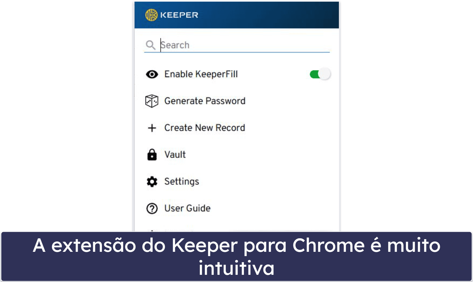 5. Keeper — Recursos avançados de segurança (mas extensão básica para Chrome)