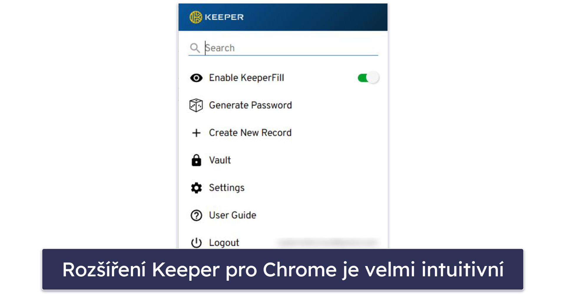 5. Keeper – Pokročilé bezpečnostní funkce (ale základní rozšíření pro Chrome)