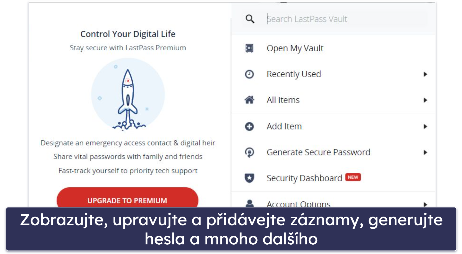 6. LastPass – Nejlepší funkce u plánu zdarma