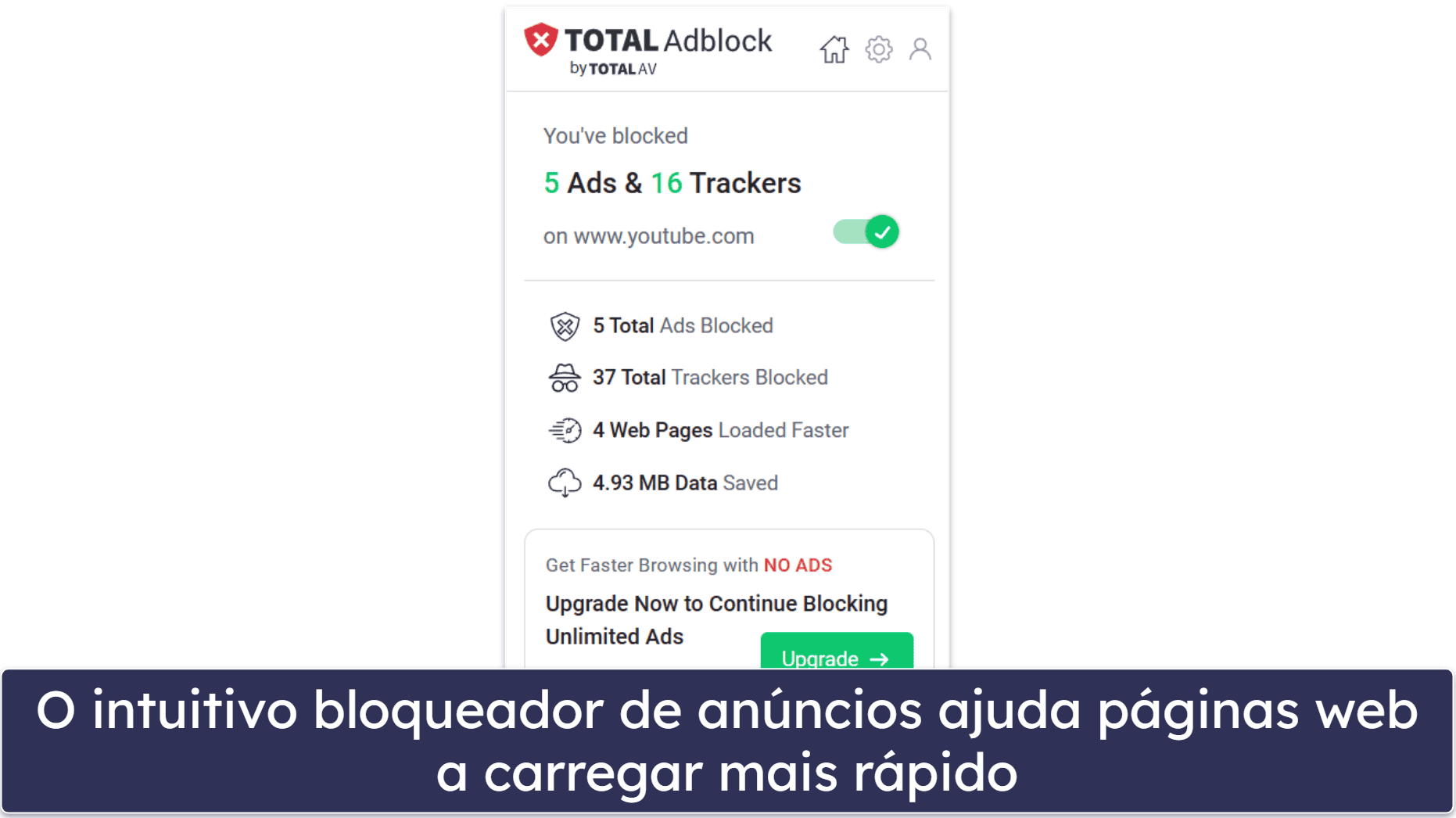 7. Total Password — Bloqueador de anúncios gratuito incluído