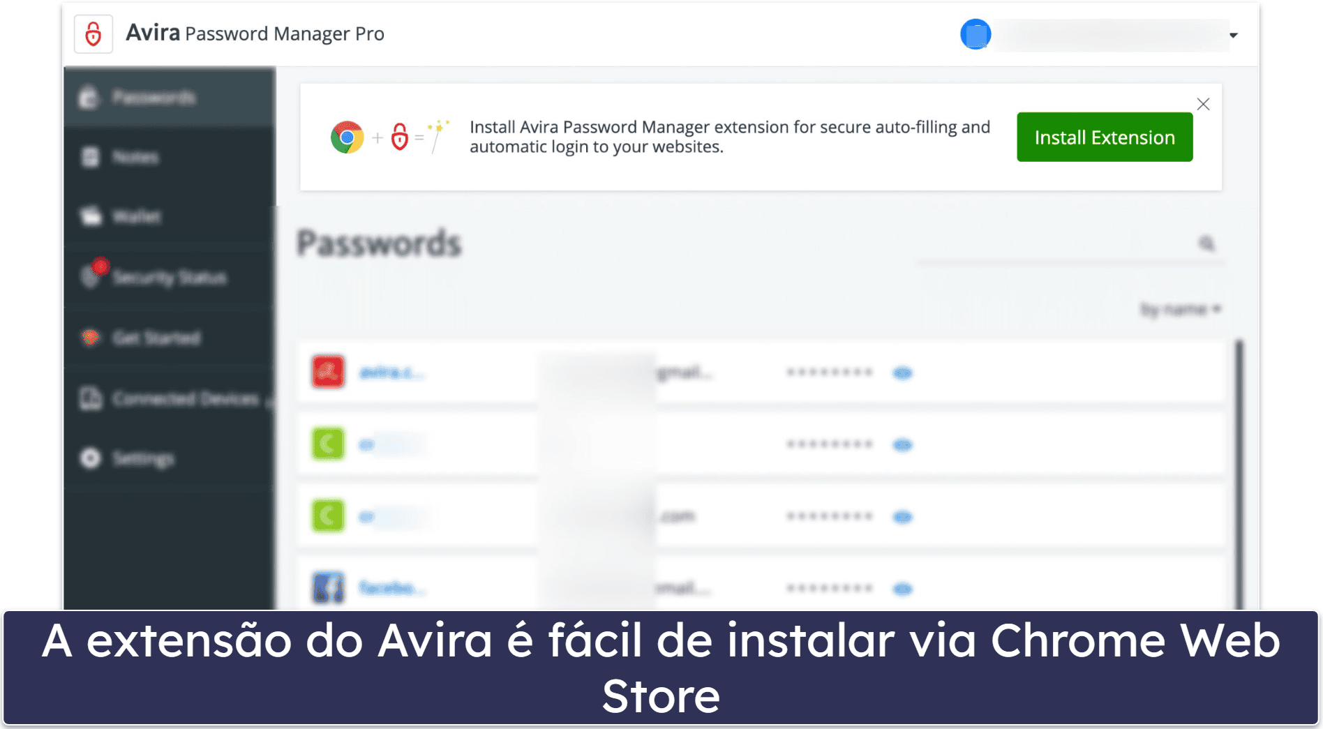 8. Avira Password Manager — Interface otimizada com recursos intuitivos